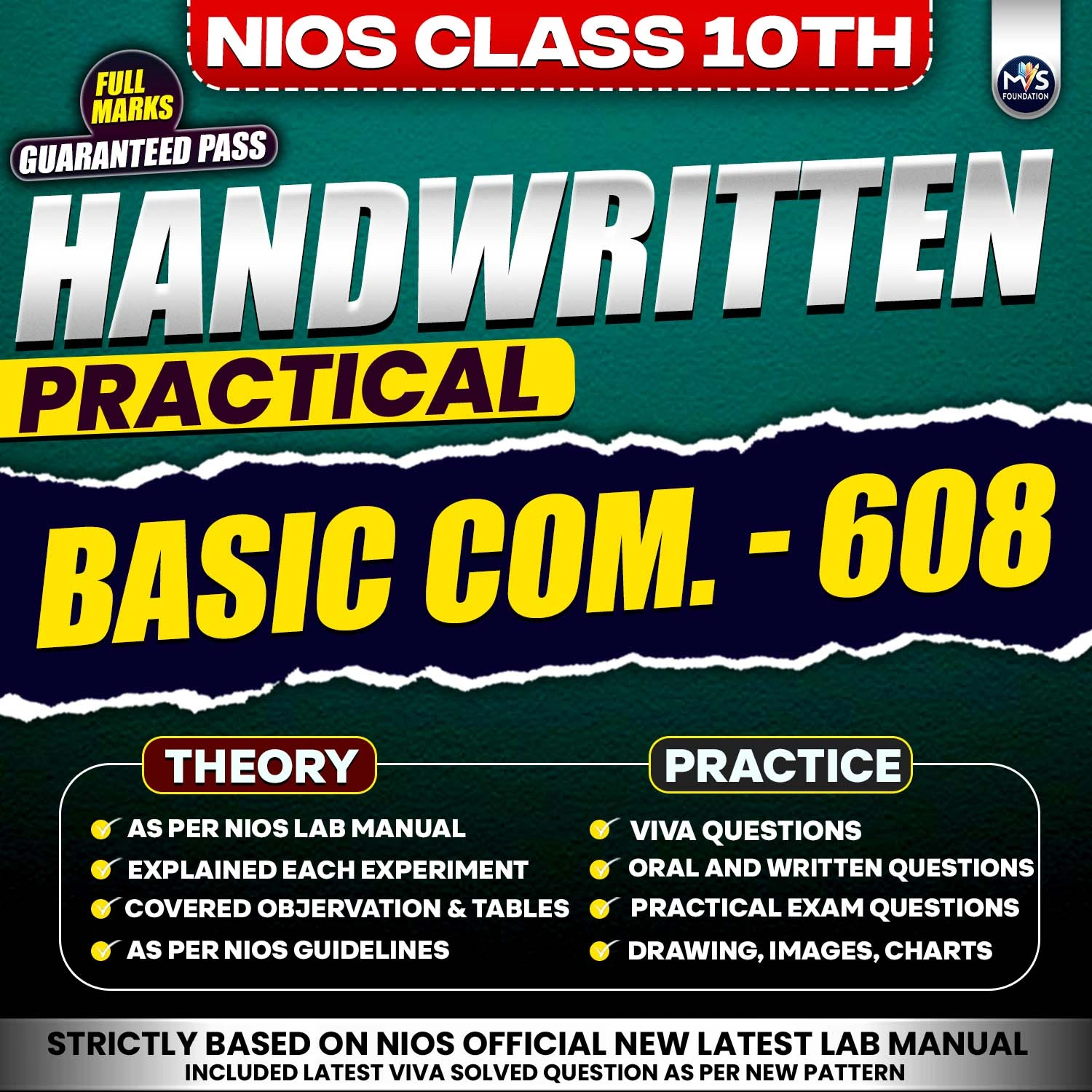 Nios Class 10th Basic Computing (608) Handwritten Practical Service by Manish Verma