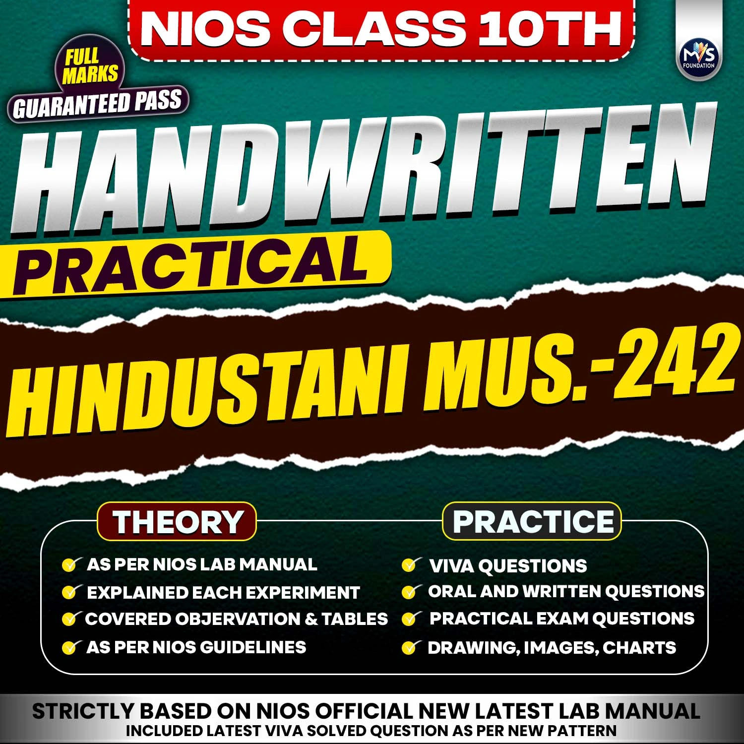 Nios Class 10th Hindustani Music (242) Handwritten Practical Service by Manish Verma