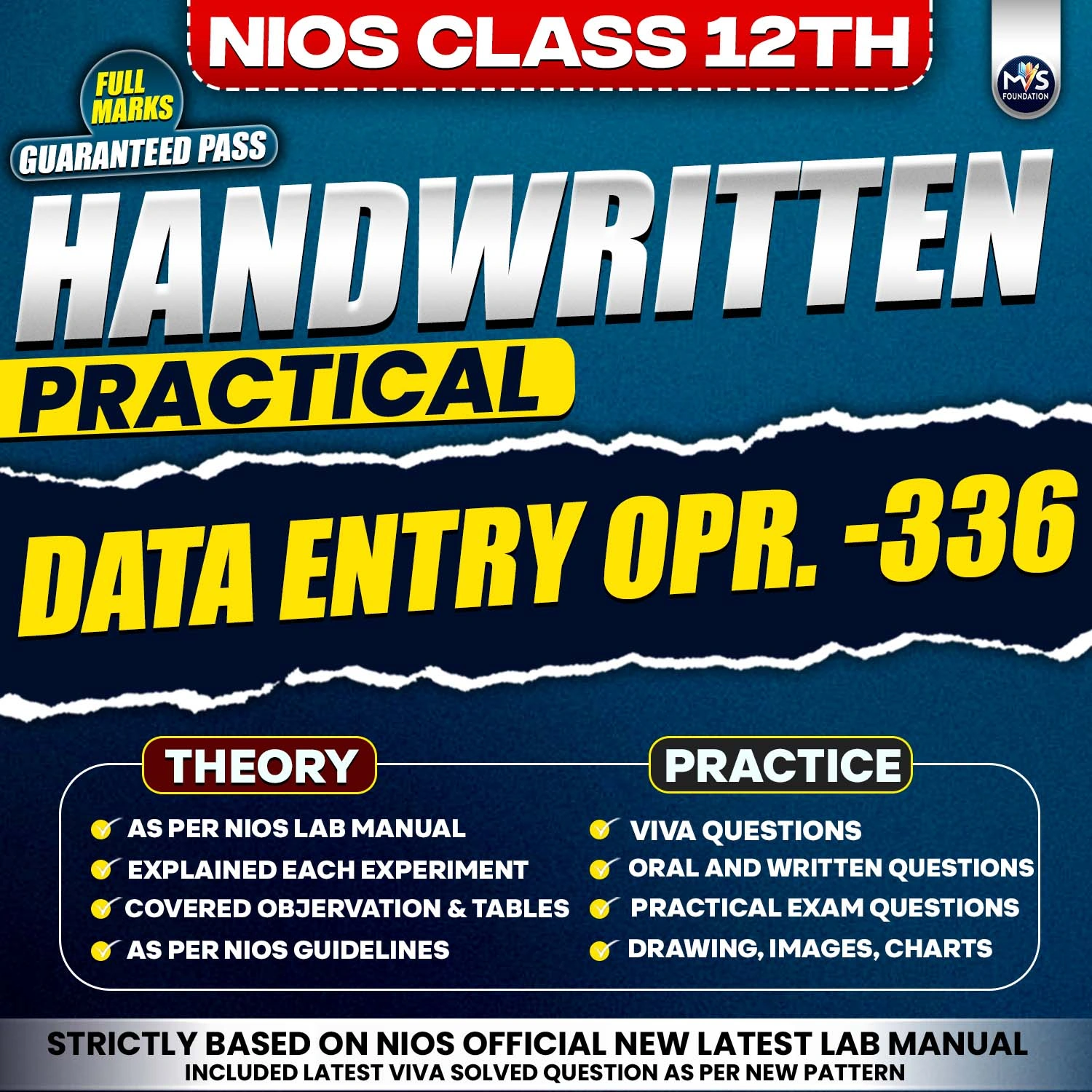 Nios Class 12th Data Entry Operations (336) Handwritten Practical Service by Manish verma