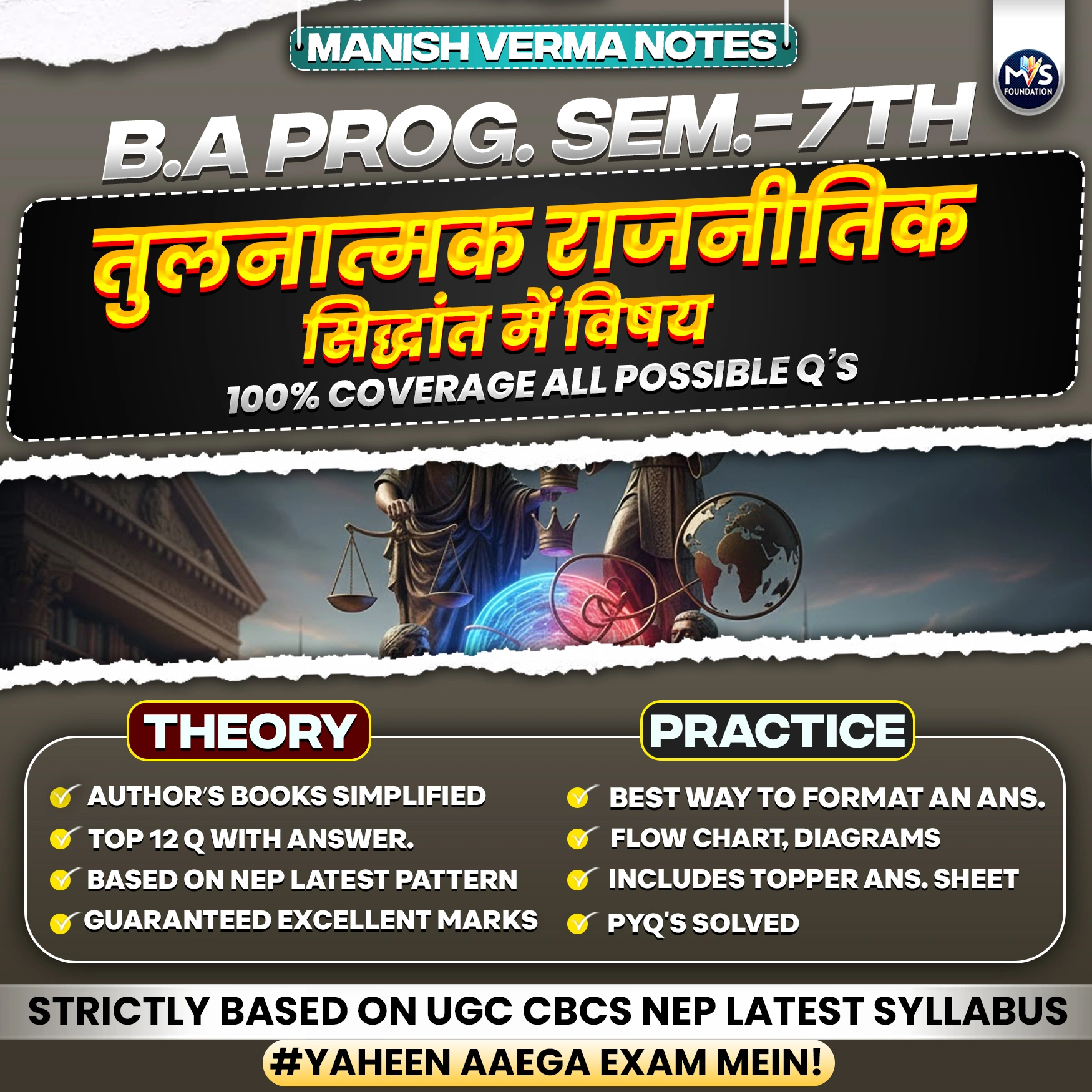 Themes in Comparative Political Theory Notes Hindi Medium | B.A Prog. Semester 7