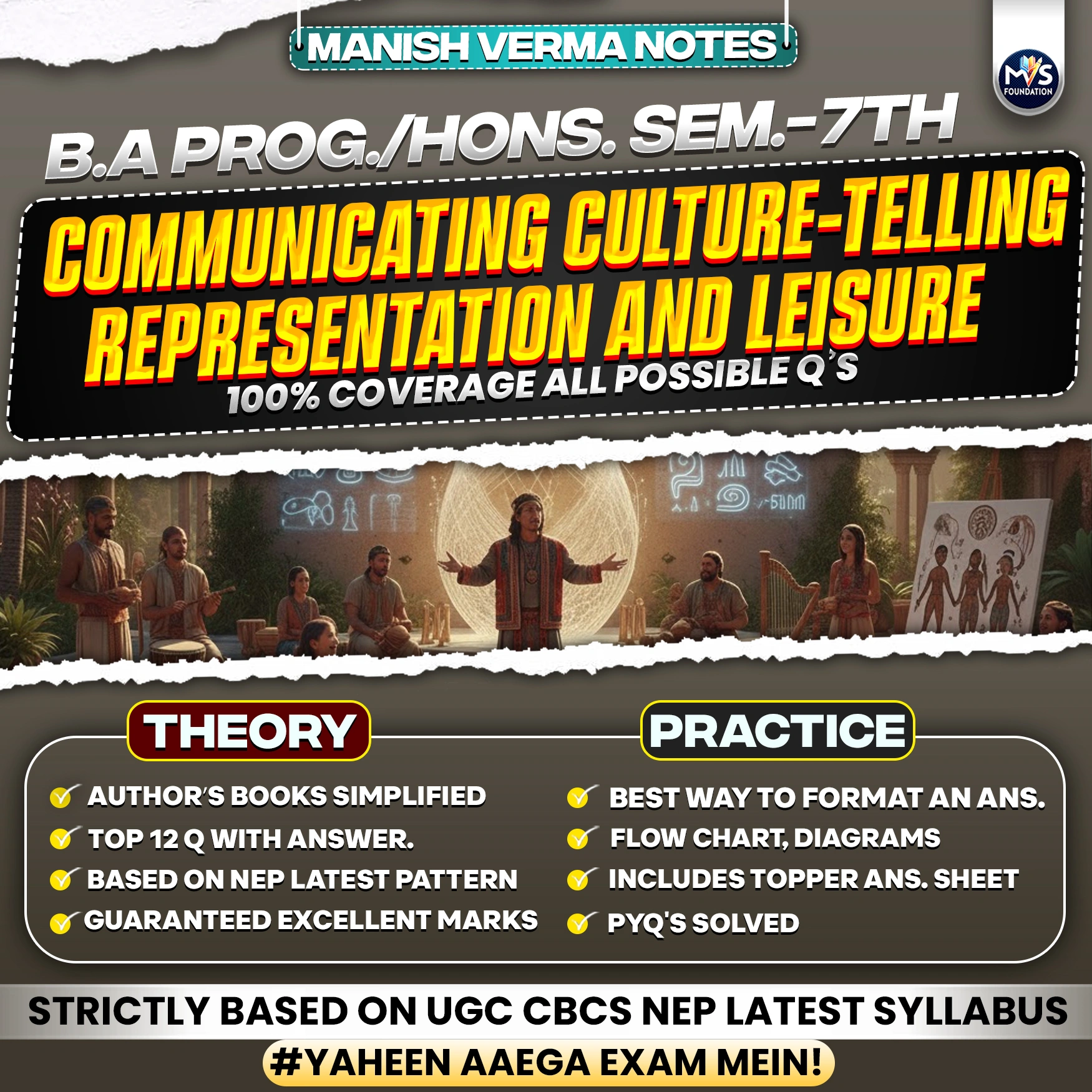 B.A. (PROG.) + (HONS.) Sem - 7th Communicating Culture-Telling Representation and Leisure Notes in English Medium