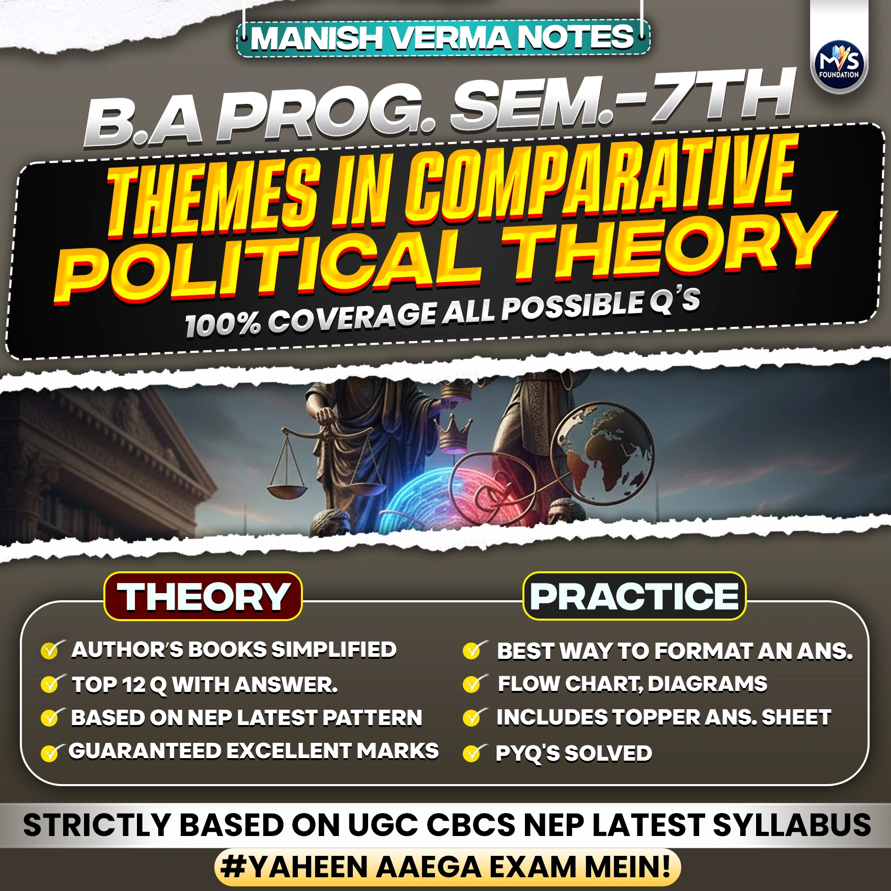 Themes in Comparative Political Theory Notes English Medium | B.A Prog. Semester 7
