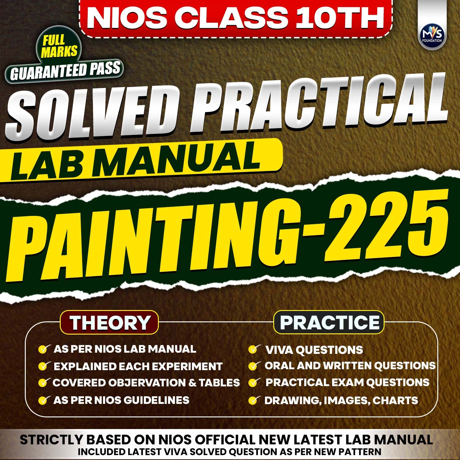 NIOS Class 10 Painting (225) Practical Solutions – English Medium (PDF Format) By Manish Verma