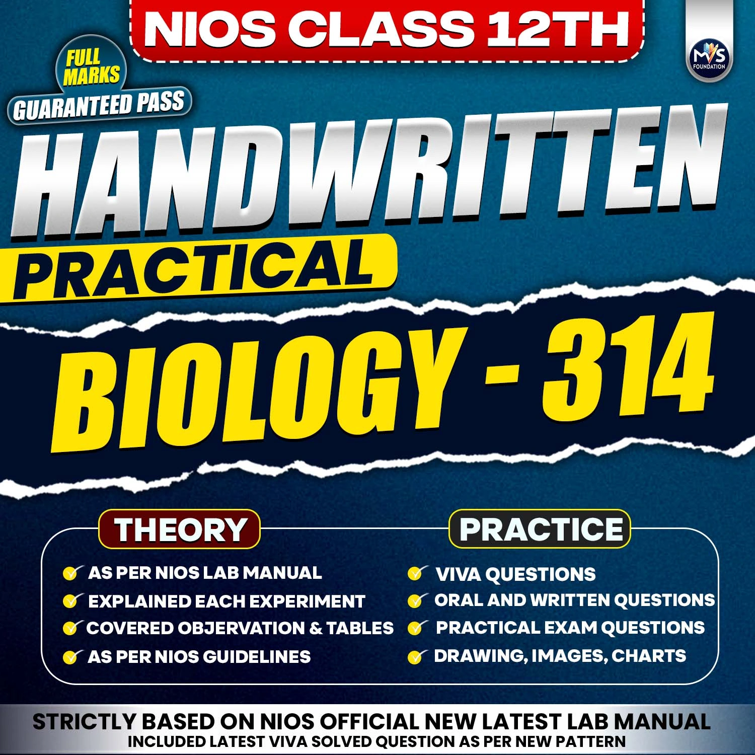 Nios Class 12th Biology (314) Handwritten Practical Service by Manish verma