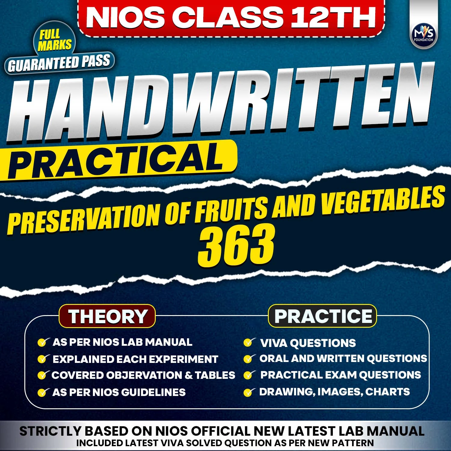 Nios Class 12th Preservation of Fruits and Vegetables (363) Handwritten Practical Service by Manish verma