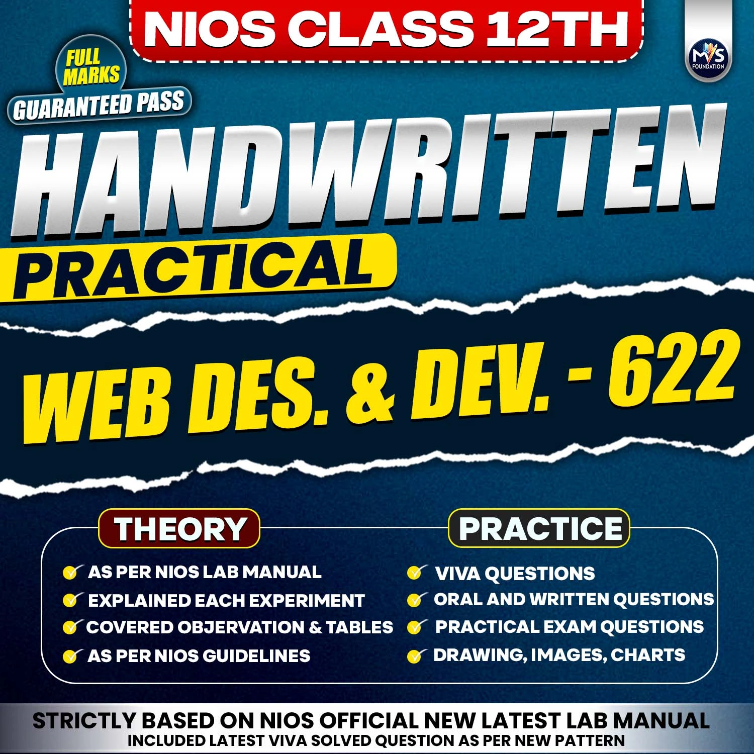 Nios Class 12th Web Designing and Development (622) Handwritten Practical Service by Manish verma