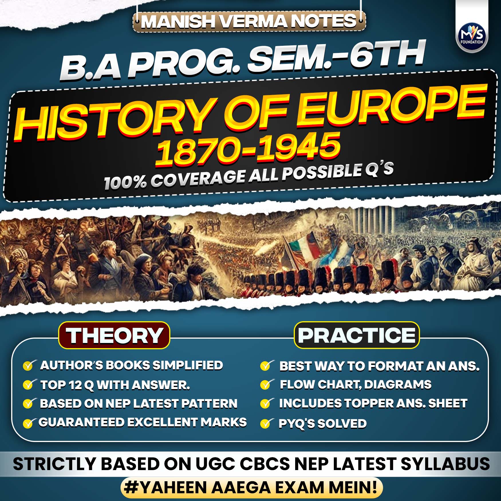 B.A PROG SEM 6TH History of europe 1870-1945 Notes in Hindi Medium