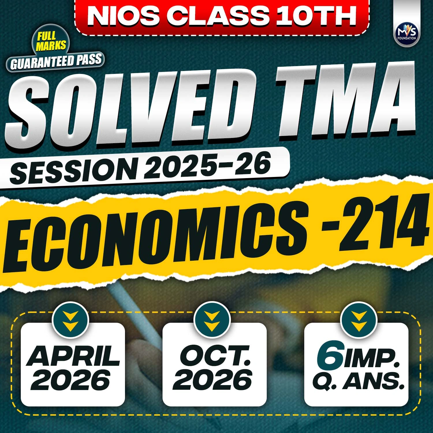 NIOS CLASS 10TH Economics (214) SOLVED TMA In ENGLISH Medium PDF SESSION 2025 - 26