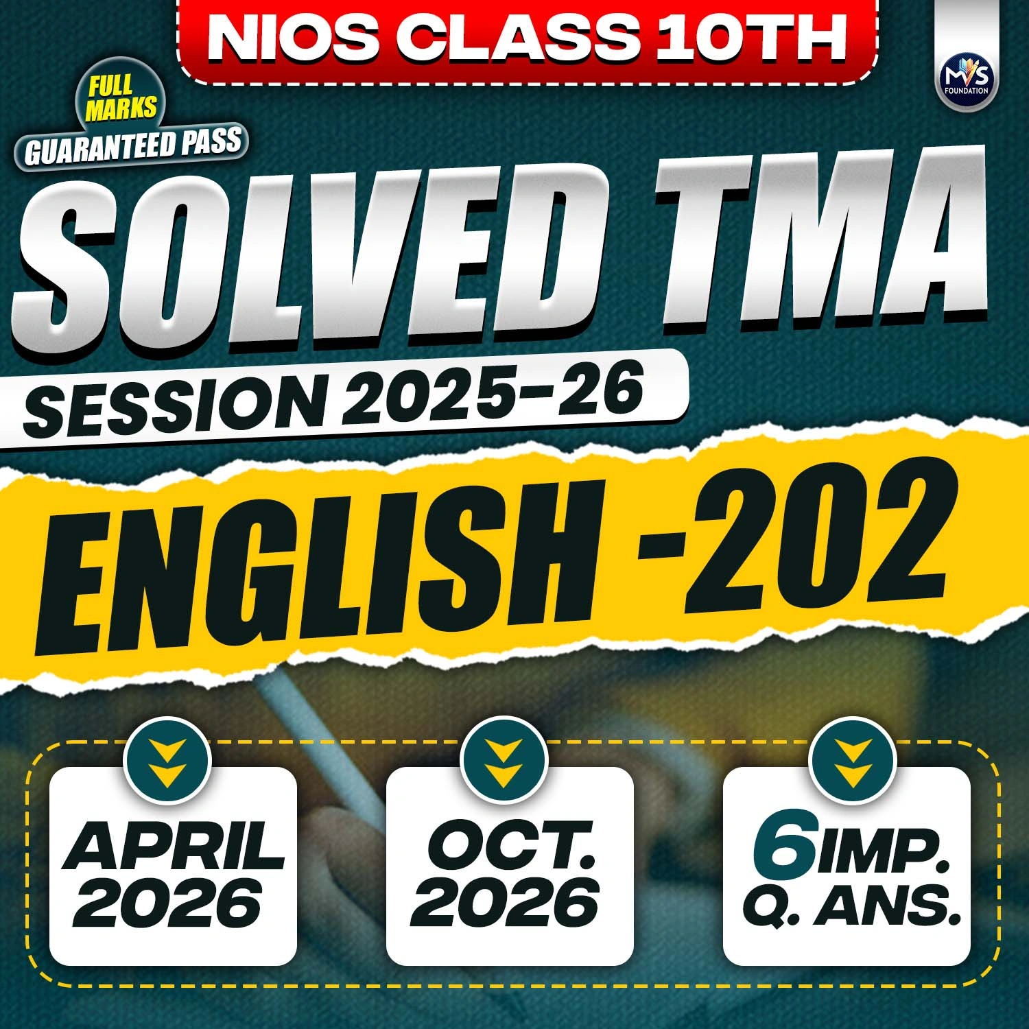 NIOS CLASS 10TH English (202) SOLVED TMA PDF SESSION 2025 - 26