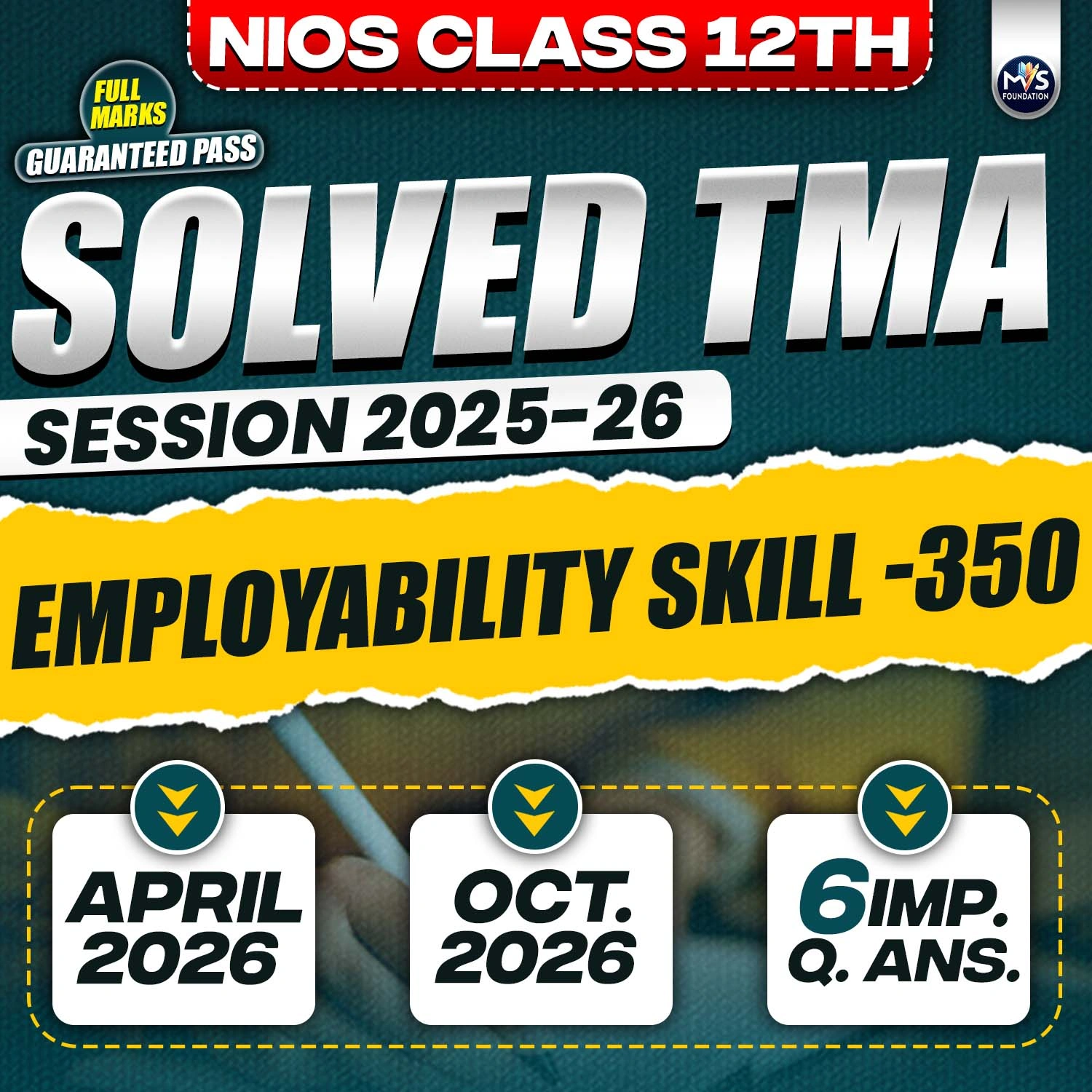 NIOS CLASS 12TH Employability Skills (350) SOLVED TMA IN ENGLISH MEDIUM PDF SESSION 2024-25
