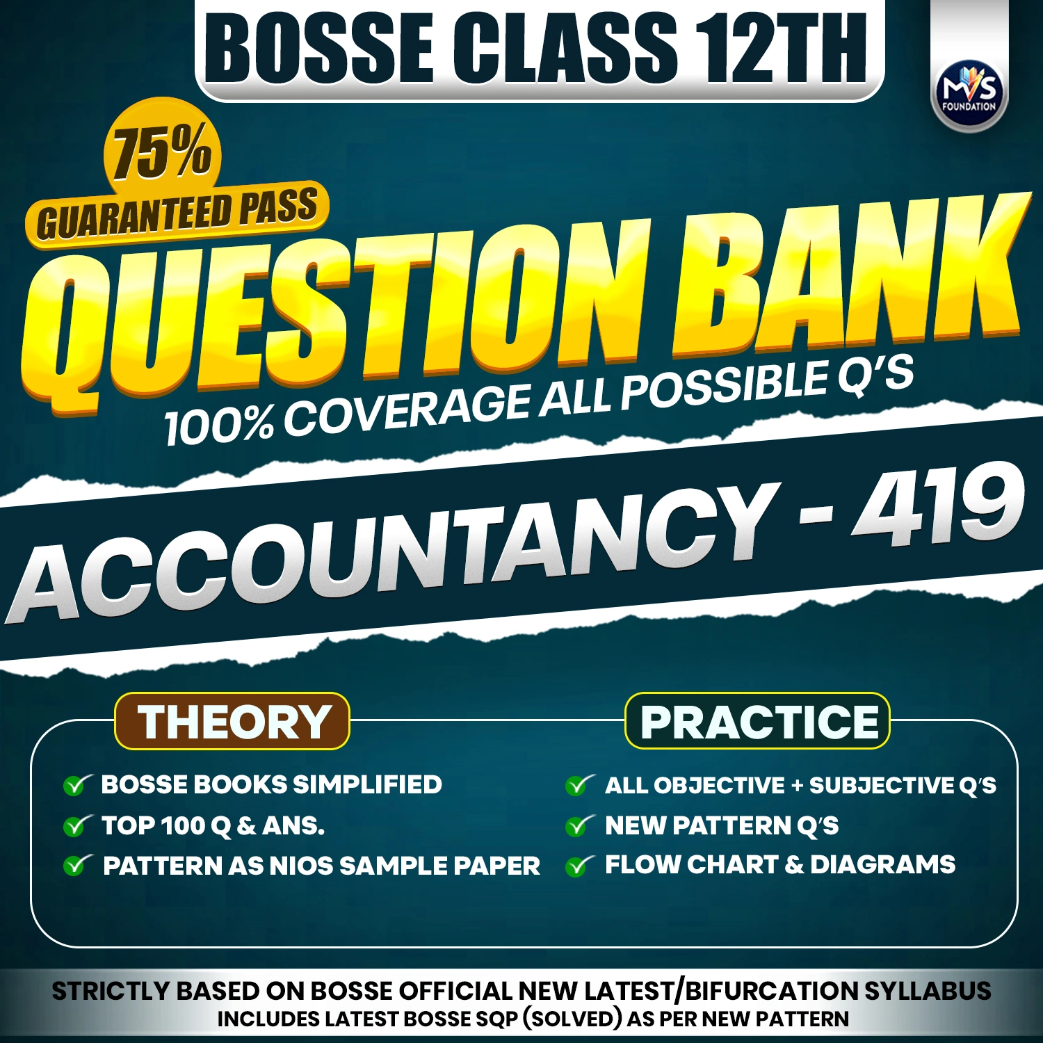BOSSE Class 12th Accountancy (419) Question Bank in English Medium