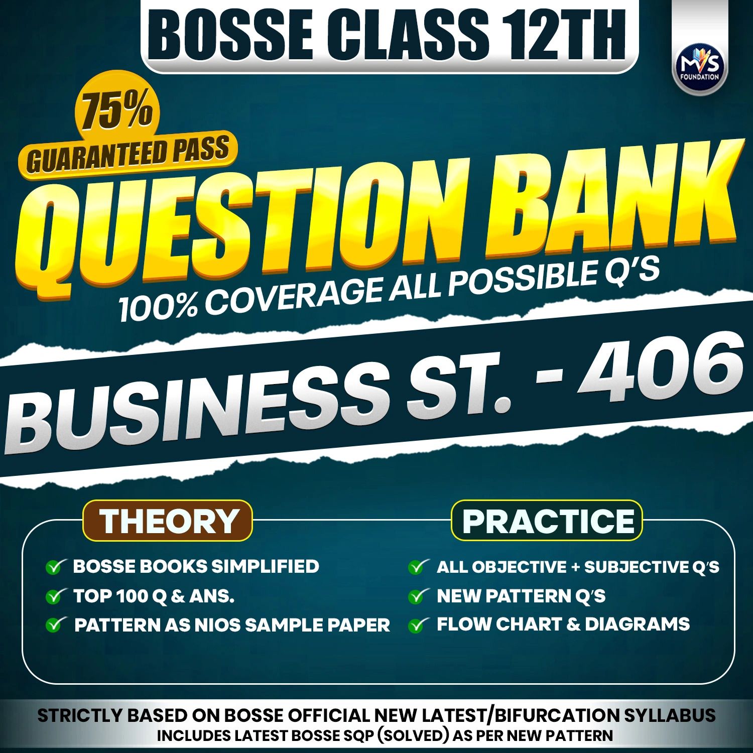 BOSSE Class 12th Business Studies (406) Question Bank in English Medium