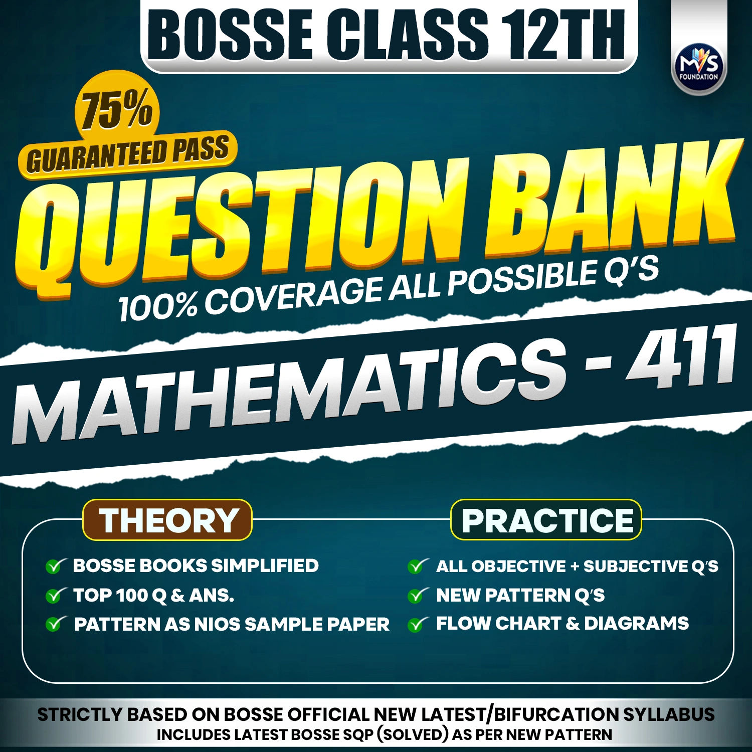 BOSSE Class 12th Mathematics (401) Question Bank in English Medium