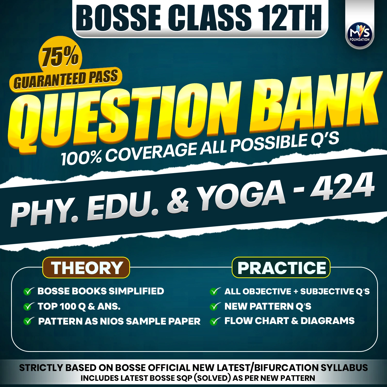 BOSSE Class 12th Physical Education & Yoga (424) Question Bank in Hindi Medium