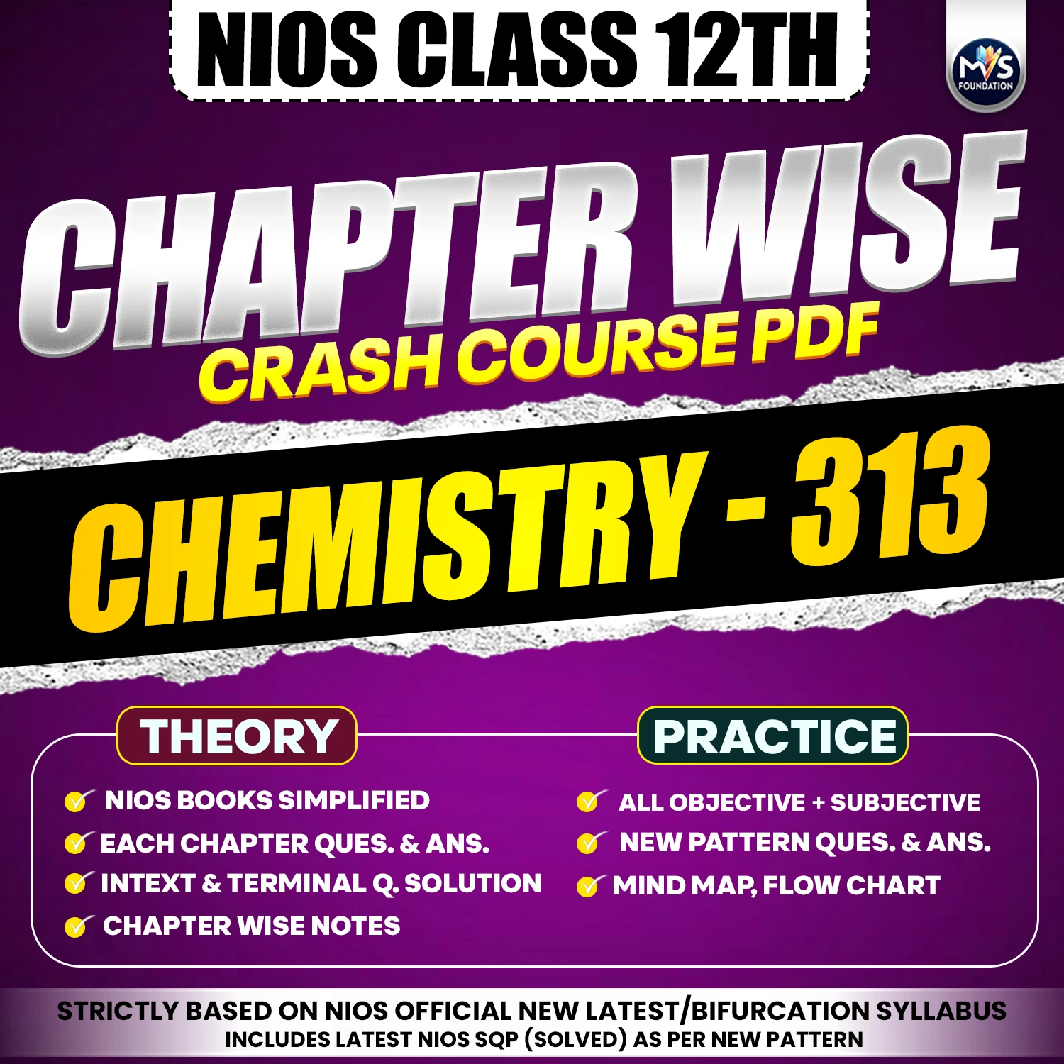 NIOS Class 12th CHEMISTRY 313 Chapterwise Crash Course PDF in English Medium