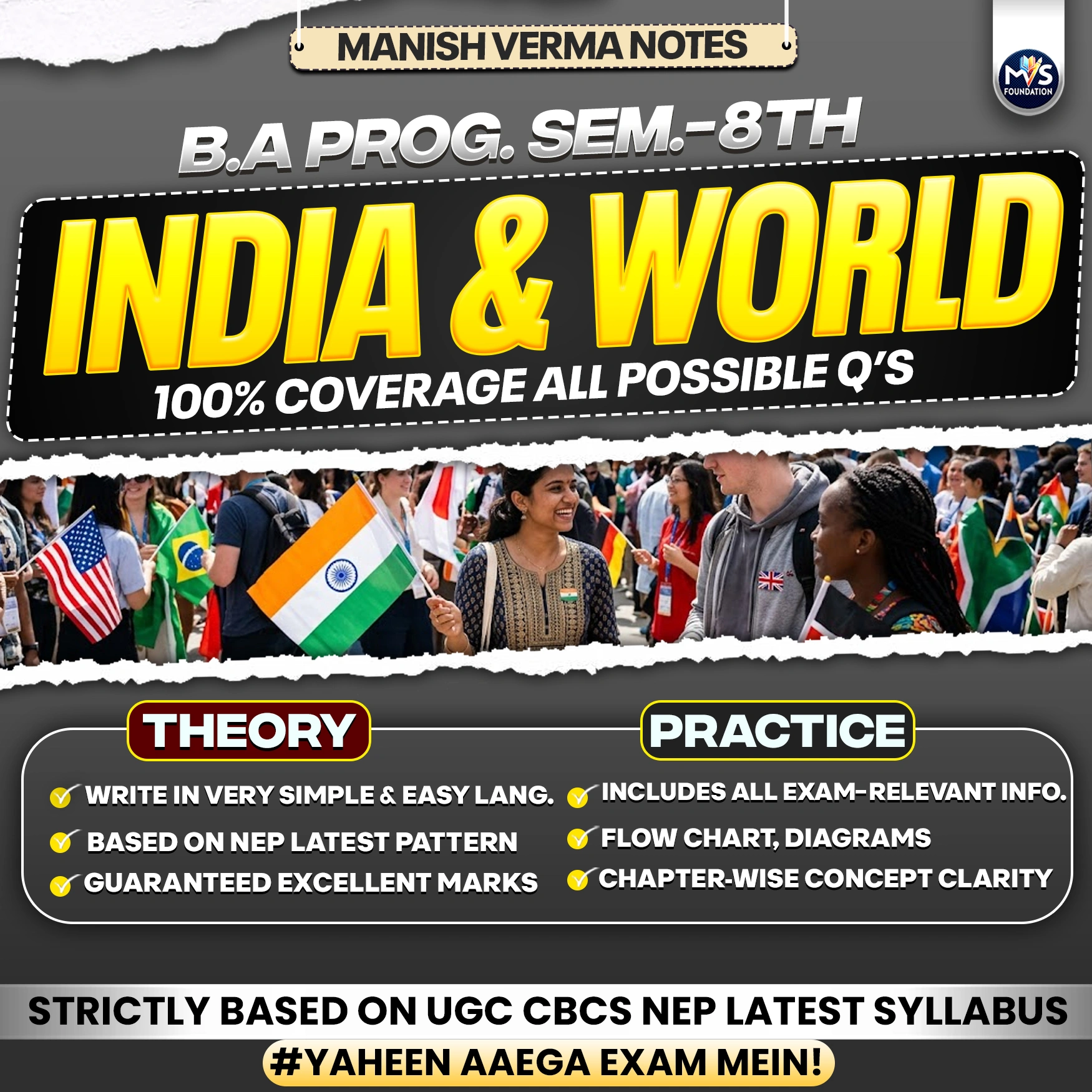 B.A Prog. DU SOL Semester 8th India and the World in Hindi Medium