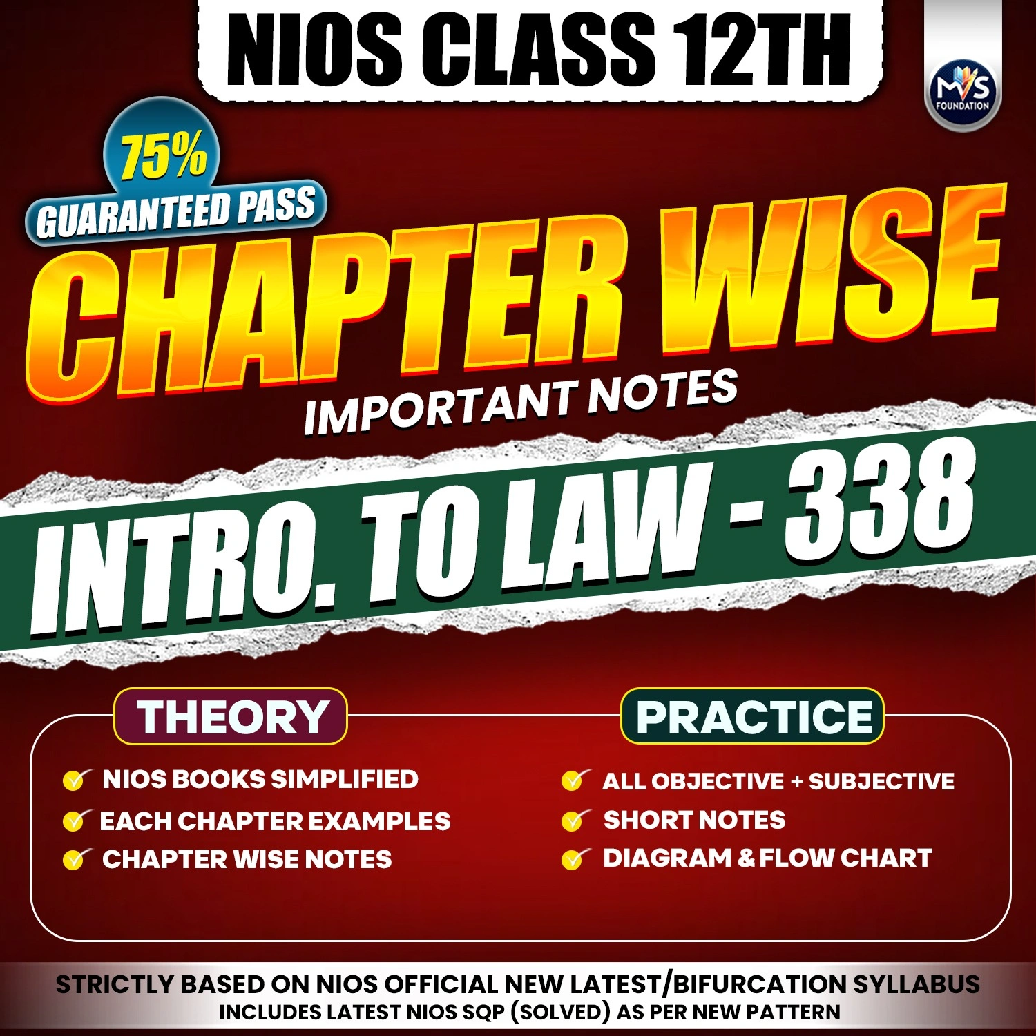 NIOS Class 12th Introduction to law 338 Chapter wise Notes in Hindi Medium