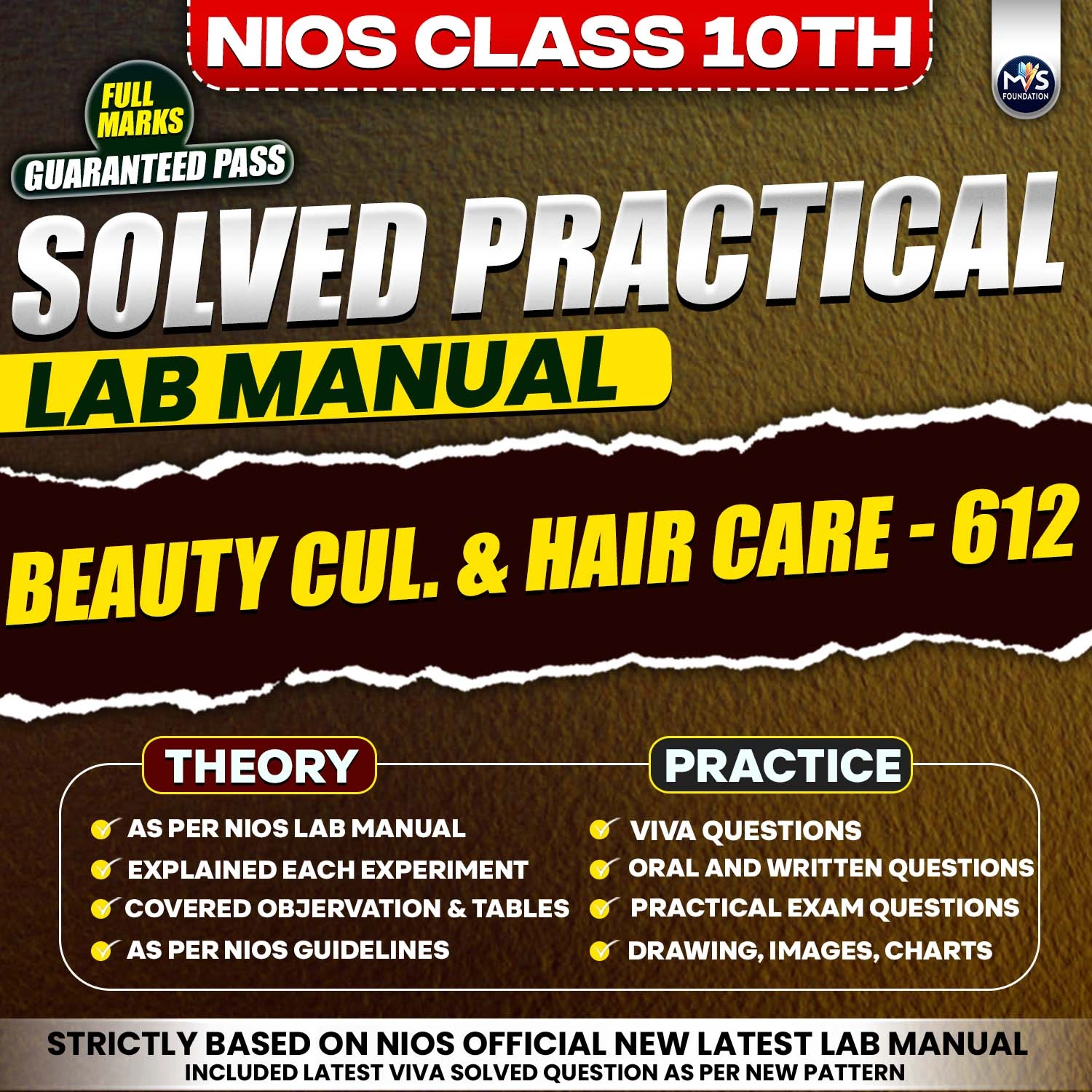NIOS Class 10 Hair Care and Styling (641) Vocational Subjects Practical Solutions &ndash; English Medium (PDF Format)