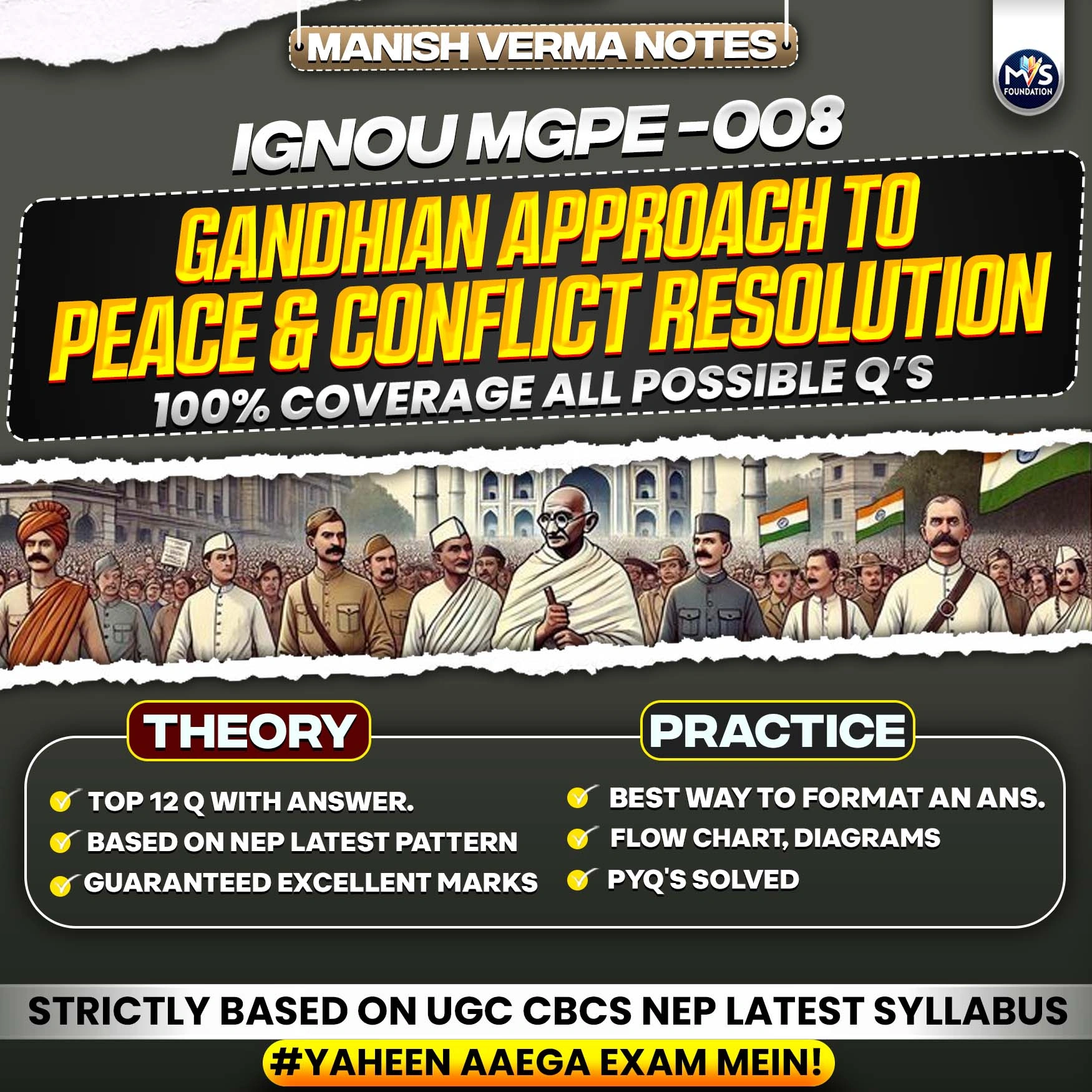 IGNOU MGPE - 008 Gandhian Approach to Peace and Conflict Resolution Notes In English Medium