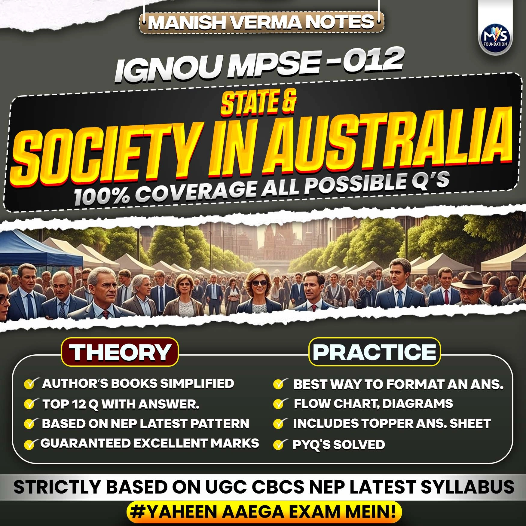 MPSE - 012 - State and Society in Australia Notes In Hindi Medium