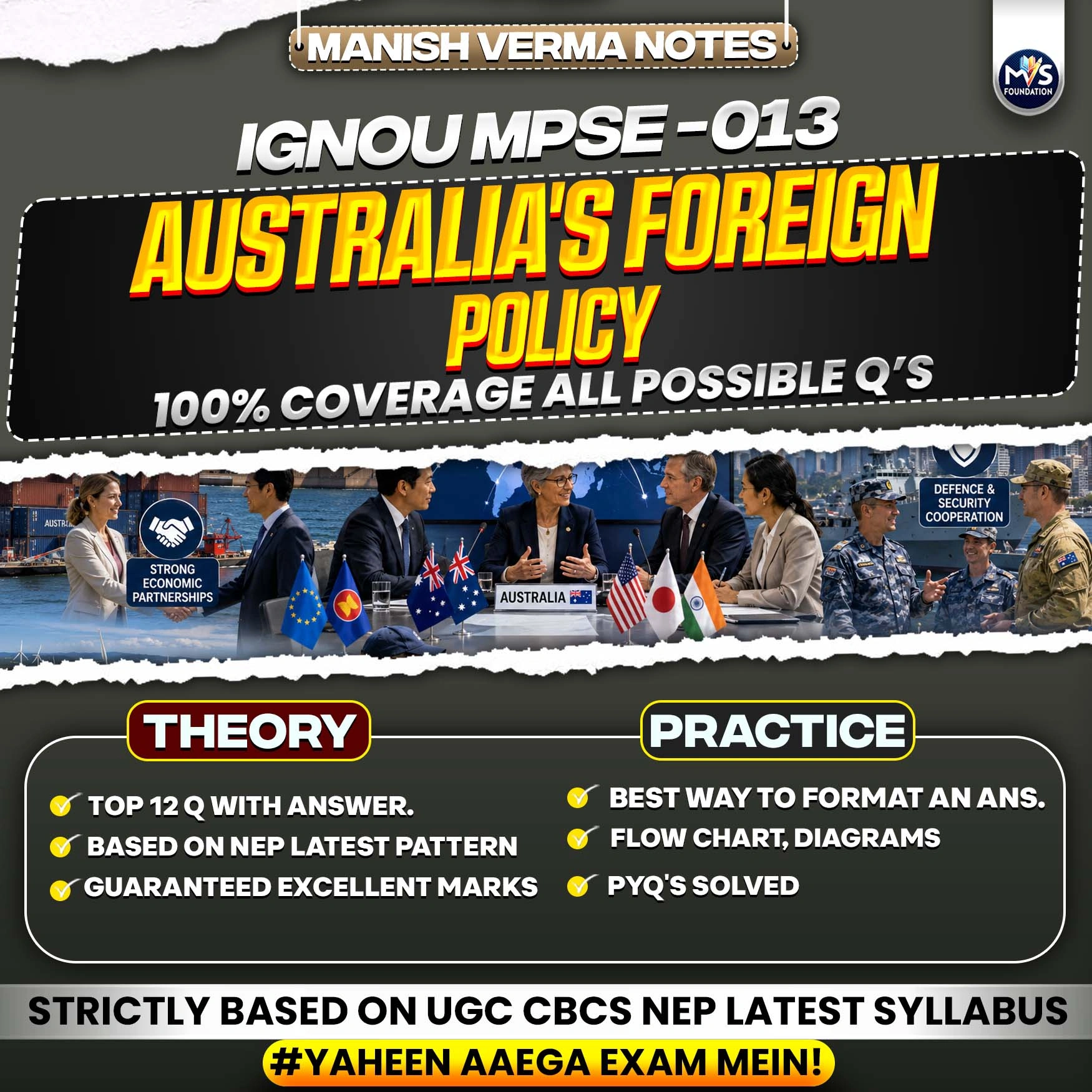 MPSE - 013 Australia's Foreign Policy Notes In English Medium