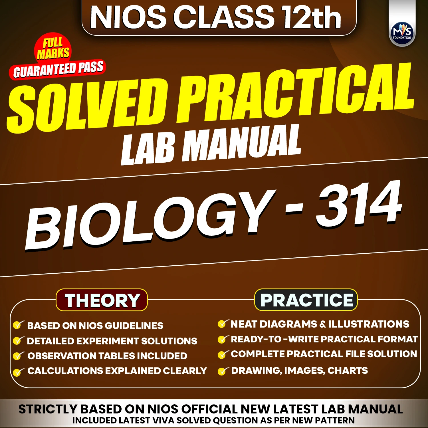 NIOS Class 12 Biology 314 Practical Solutions &ndash; English Medium (PDF Format) By Manish Verma