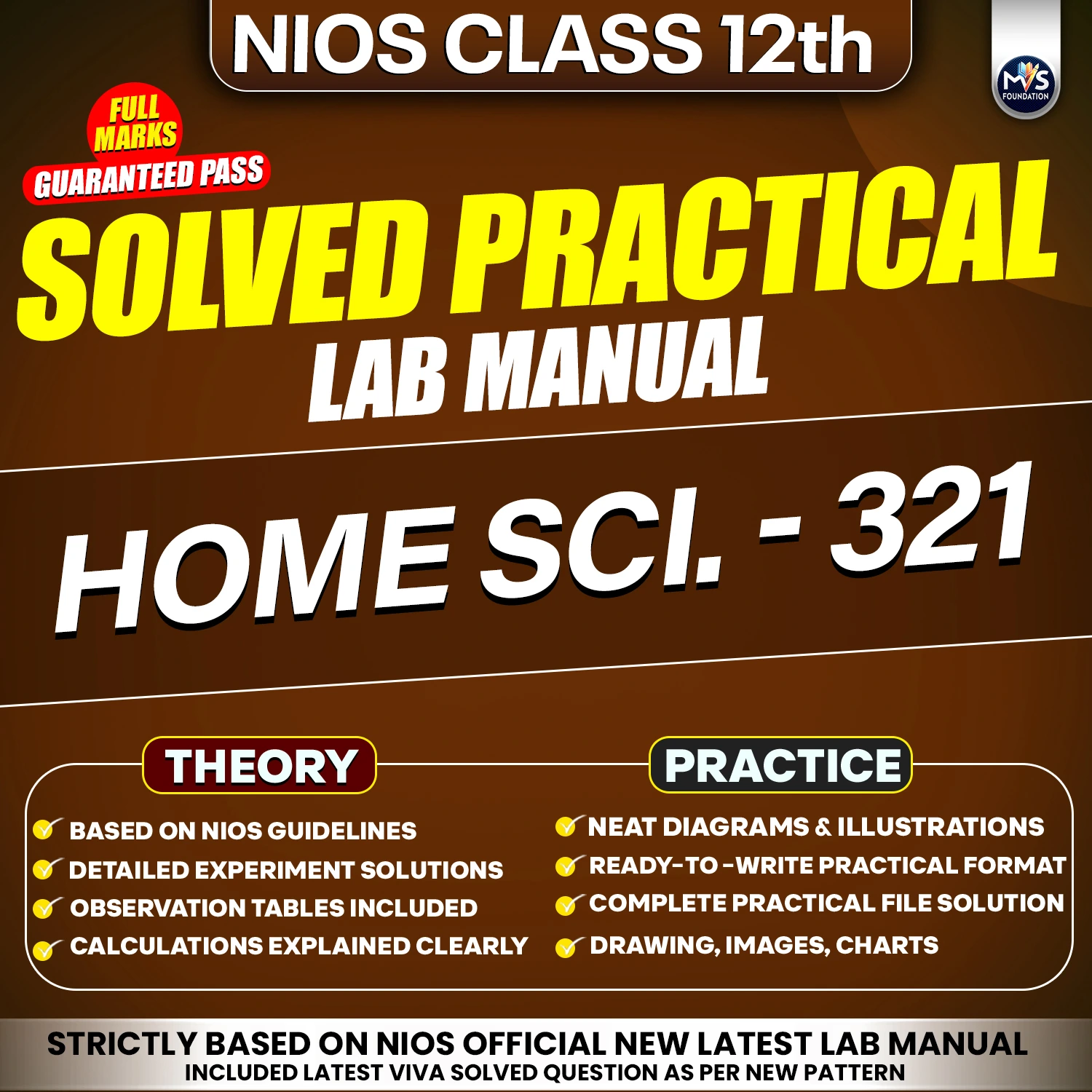 NIOS Class 12 Home Science (321) Practical Solutions &ndash; English Medium (PDF Format) By Manish Verma