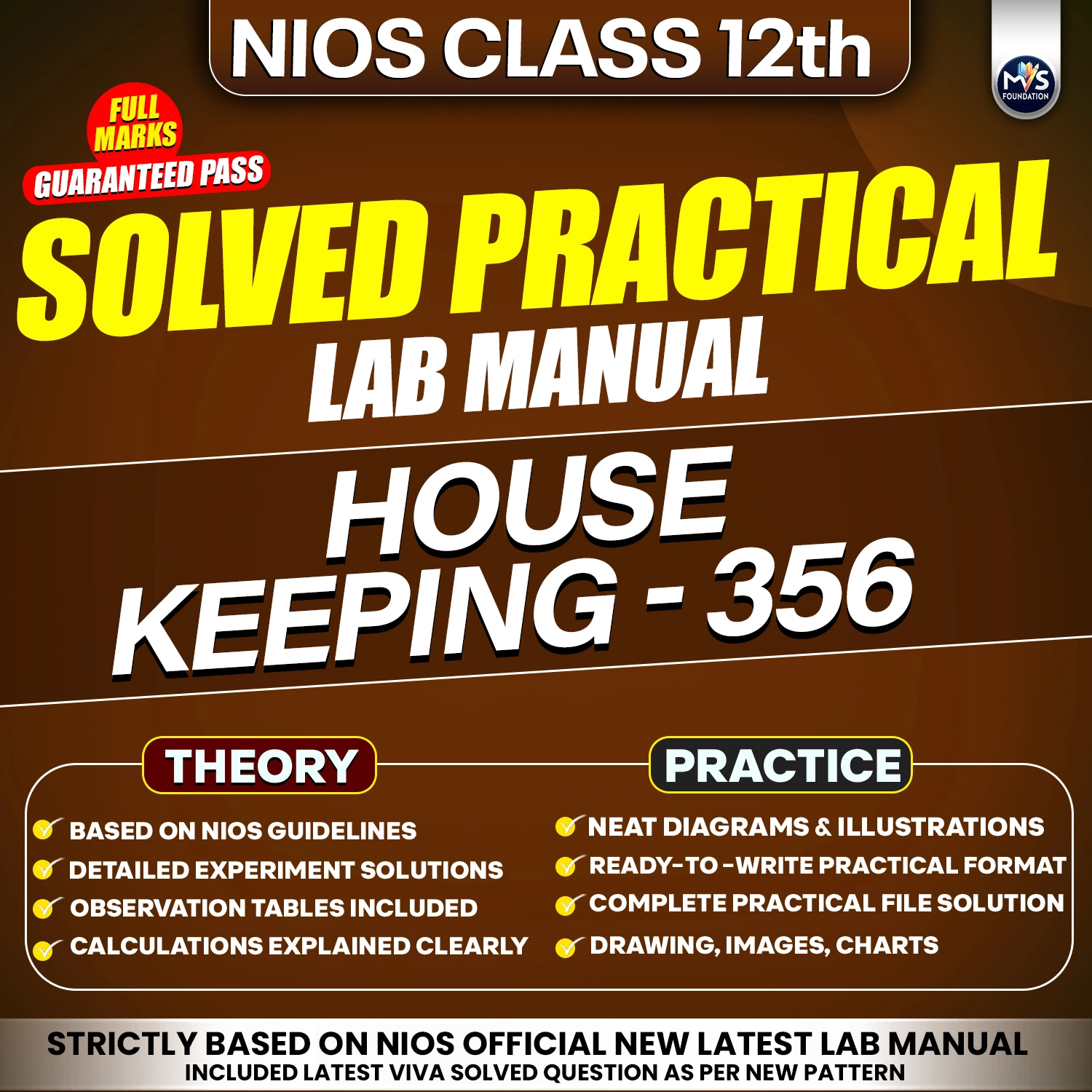 NIOS Class 12 House &ndash; Keeping 356 Vocational Subject Practical Solutions &ndash; Hindi  Medium (PDF Format) By Manish Verma