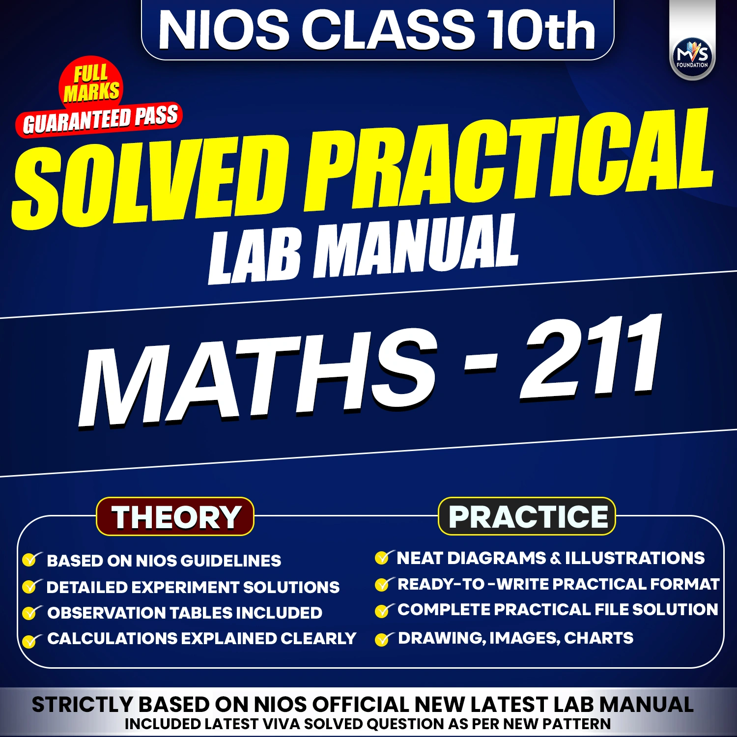 NIOS Class 10 Mathematics (211) Practical Solutions &ndash; English Medium (PDF Format) By Manish Verma