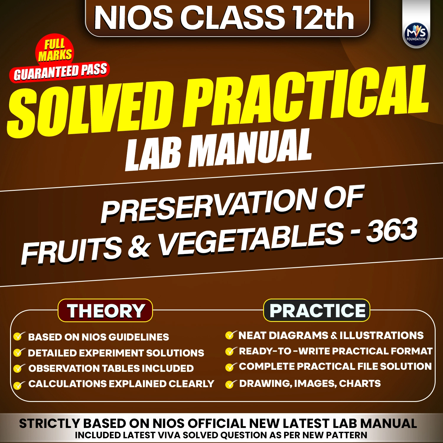 NIOS Class 12 Preservation of Fruits and Vegetables 363 Vocational Subject Practical Solutions &ndash; English Medium (PDF Format) By Manish Verma