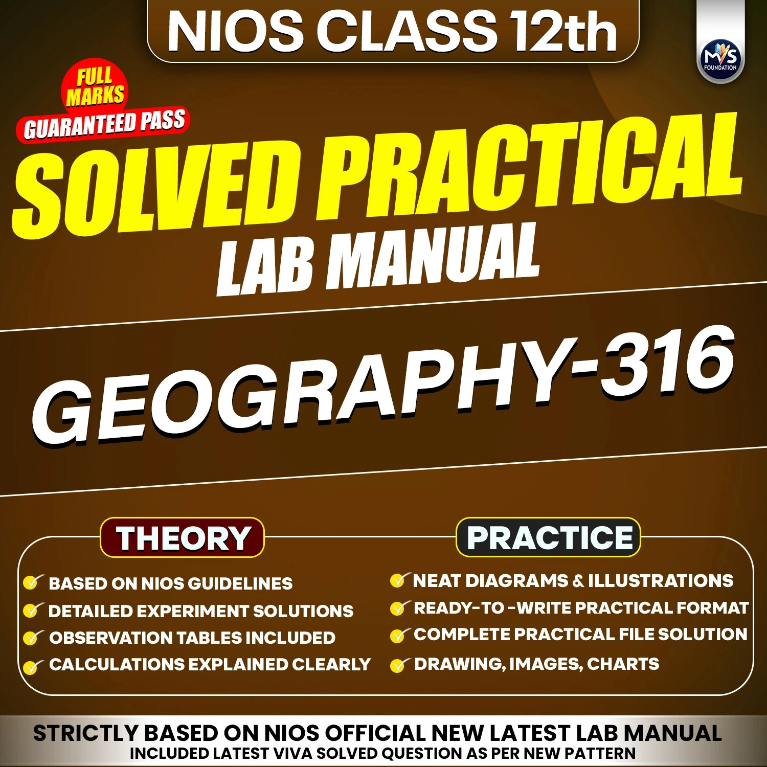 NIOS Class 12 Geography (316) Practical Solutions &ndash; English Medium (PDF Format) By Manish Verma