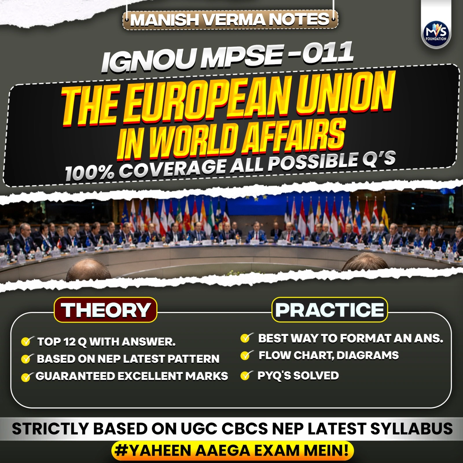 IGNOU MPSE-011: The European Union in World Affairs Notes In Hindi Medium