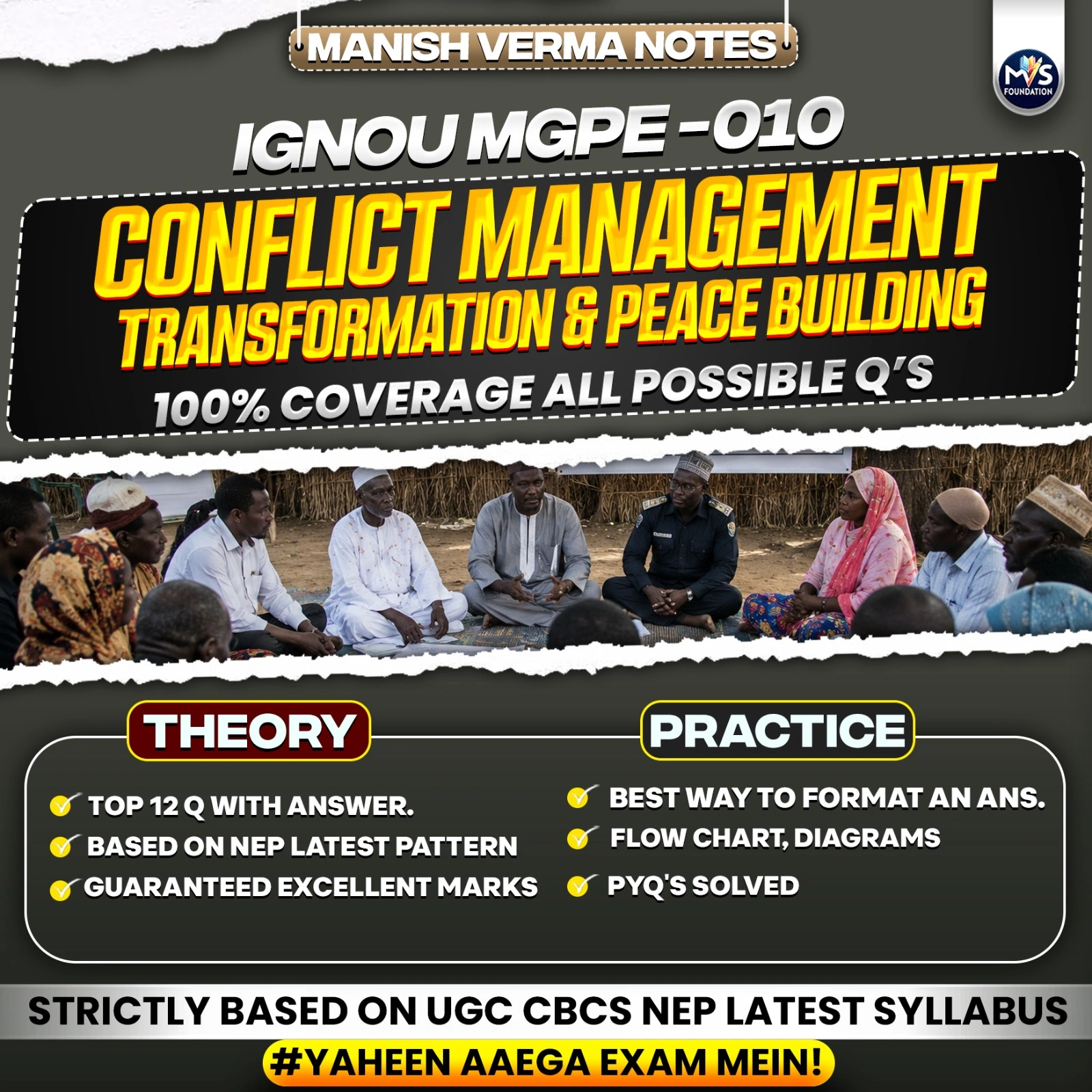 MGPE-010 Conflict Management, Transformation & Peace Building Notes In English Medium