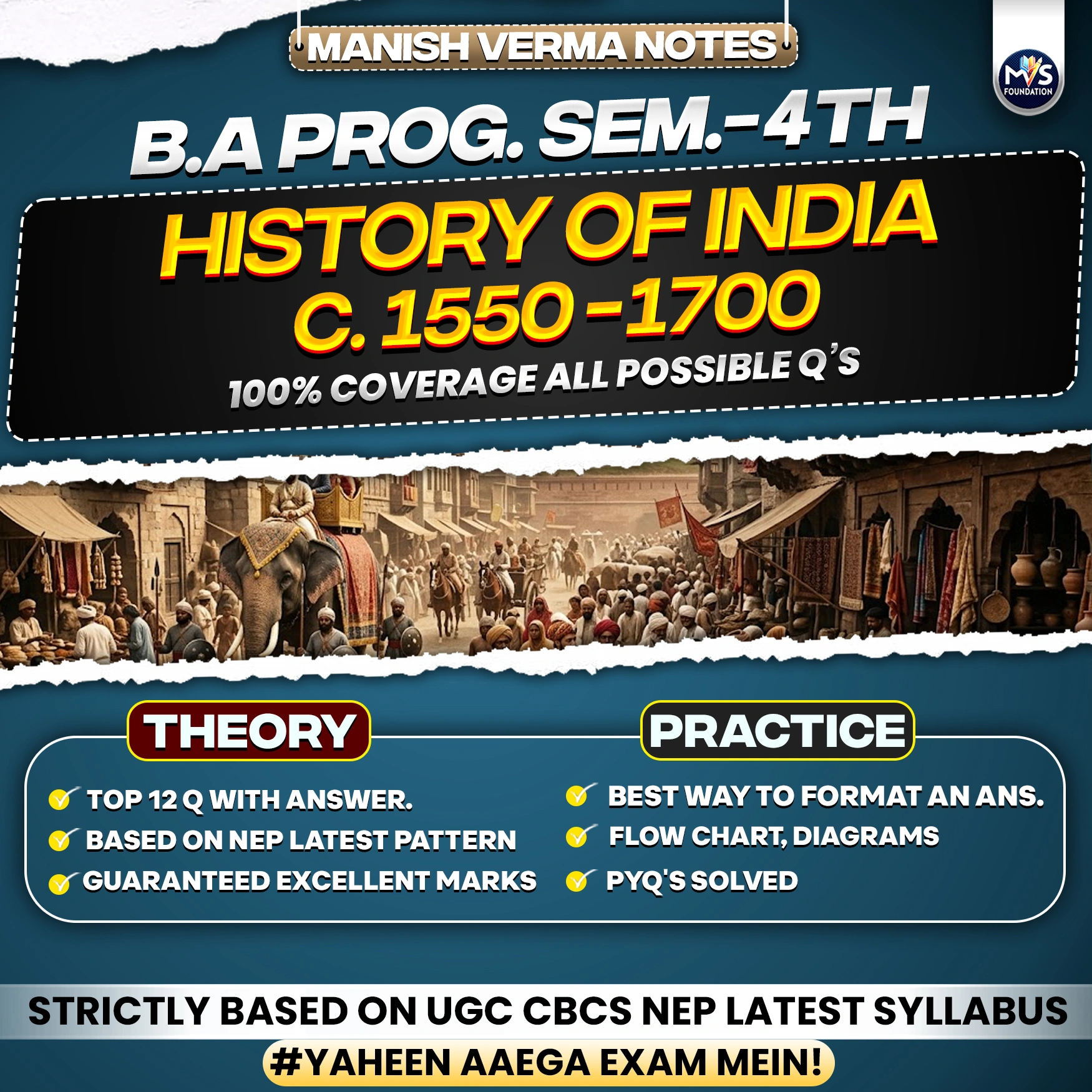 B.A Program DU SOL Semester 4th History of India C. 1550-1700 Notes in English Medium