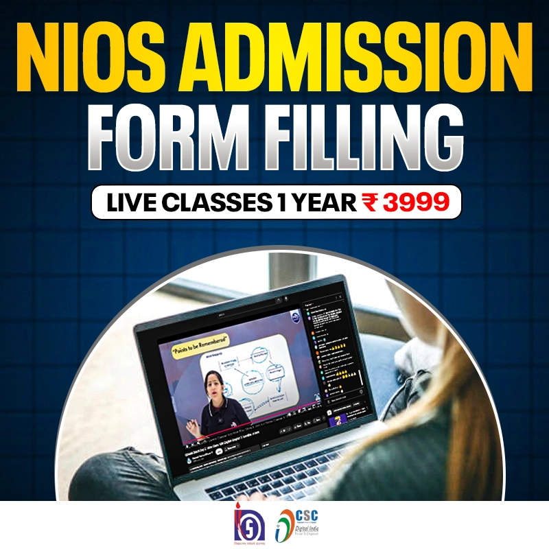 NIOS Admission form Filling + Live Classes 1 year.