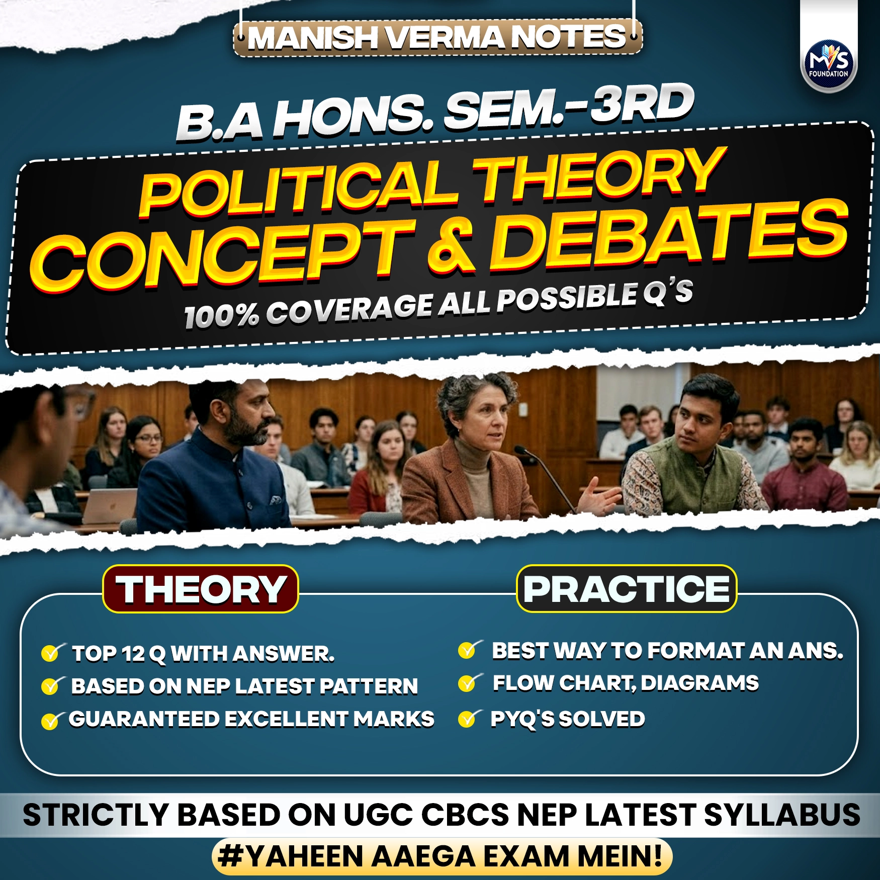 Political theory concept and debates in English Medium