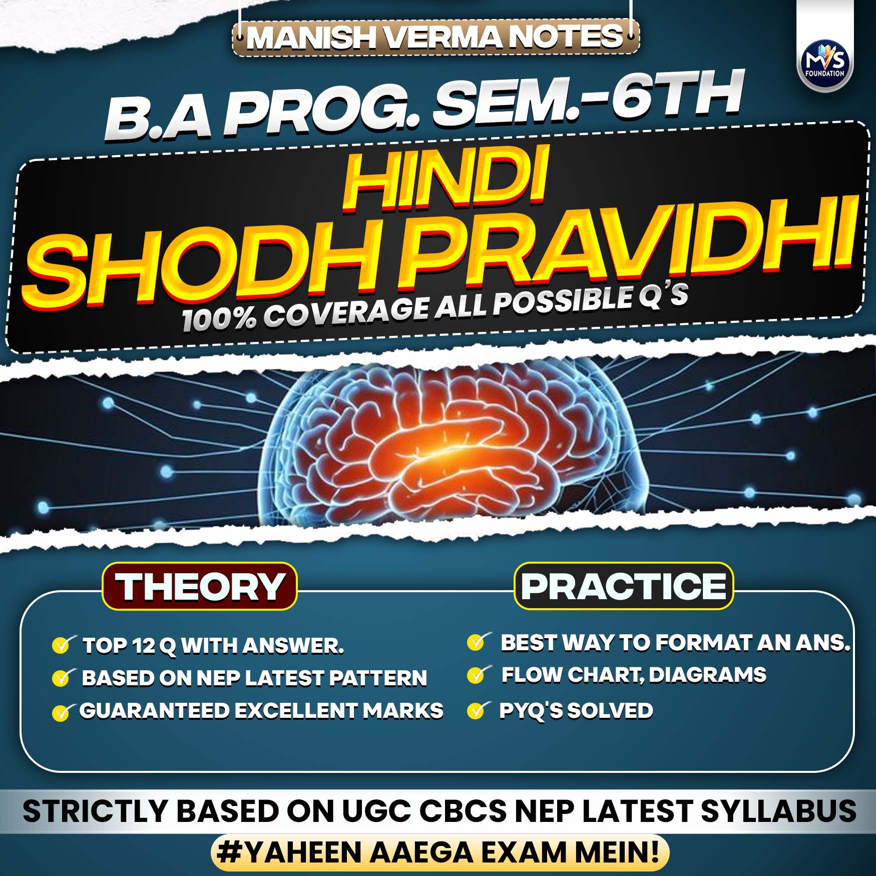 B.A PROG SEM 6TH Hindi: शोध प्रवधि Notes