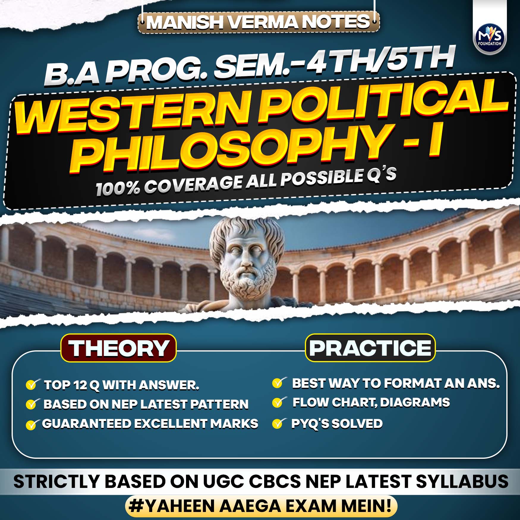 DU SOL B.A Program Semester 4th/5th WESTERN POLITICAL PHILOSOPHY - I In Hindi Medium Notes.
