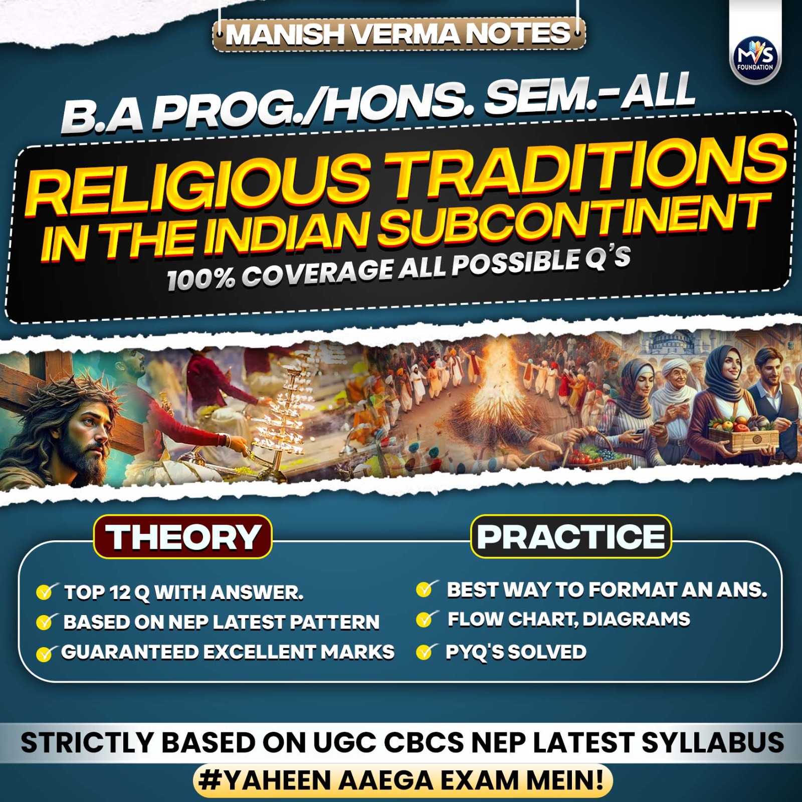 B.A. PROG/HONS DU SOL Semester 1st to 6th History: Religious Traditions in the Indian Subcontinent Notes in Hindi Medium