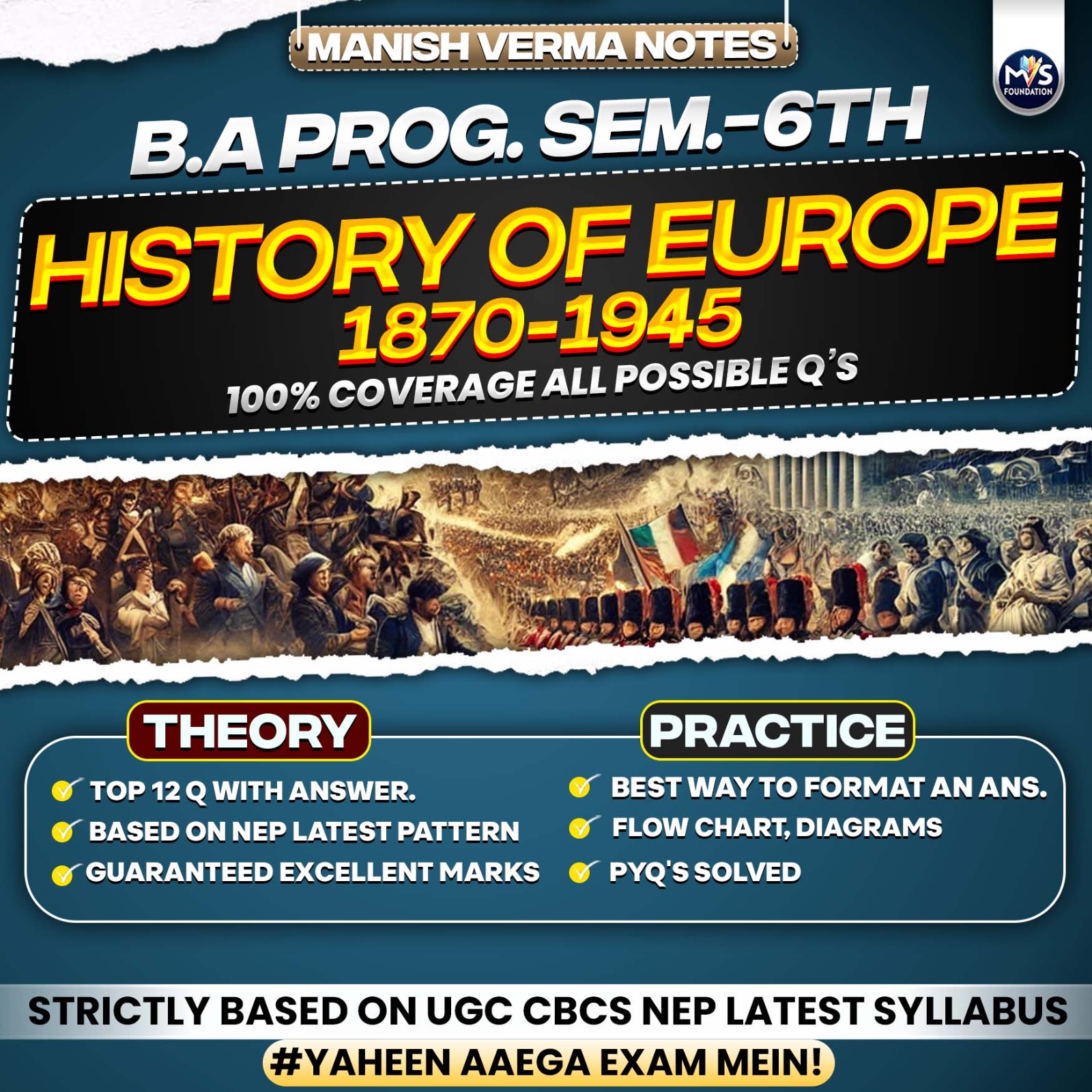 B.A PROG SEM 6TH History of europe 1870-1945 Notes in Hindi Medium