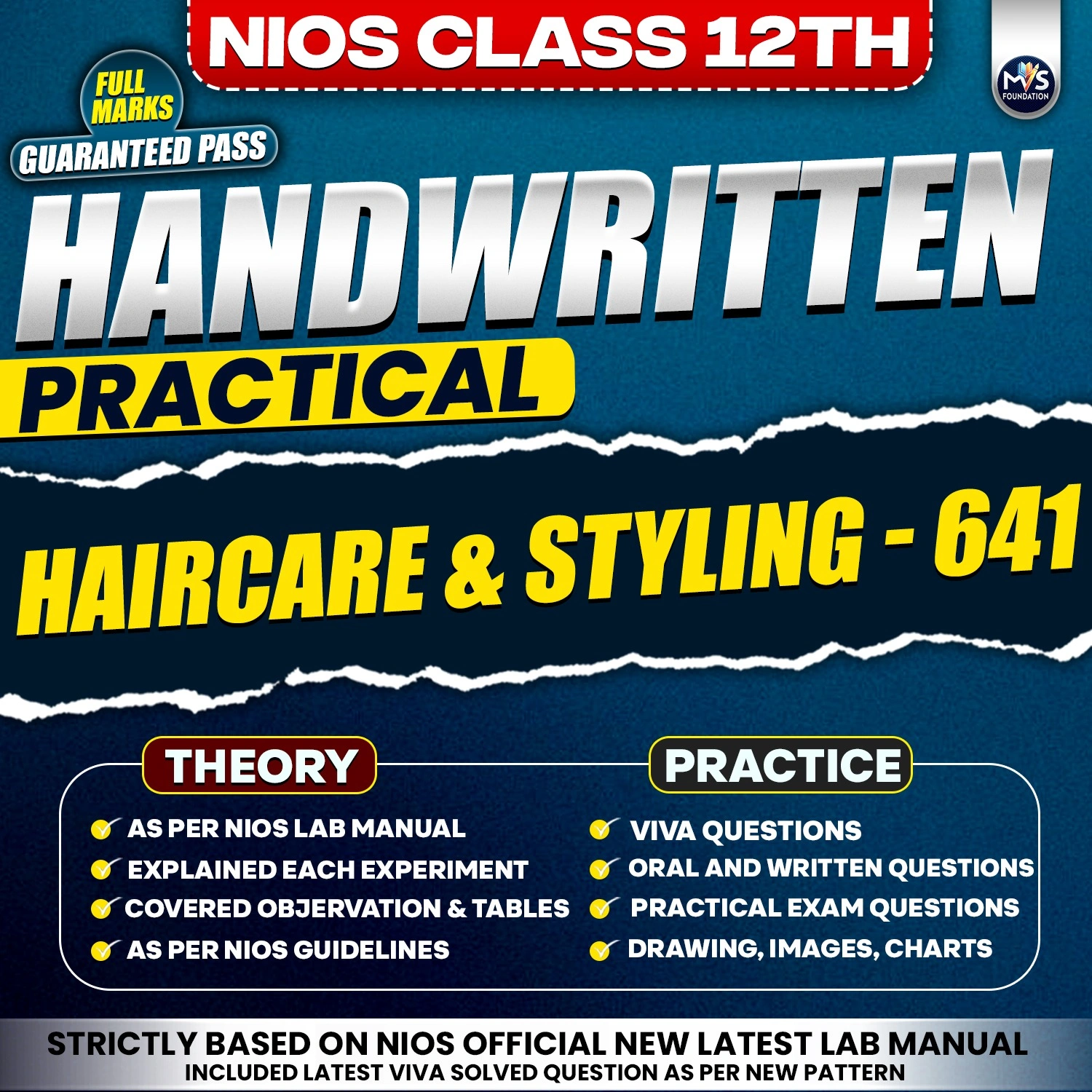 NIOS Class 12 Haircare and Styling 641 Practical Solutions &ndash; English Medium (PDF Format) By Manish Verma