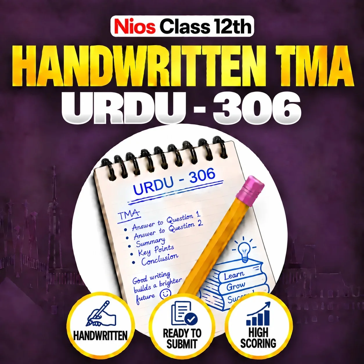 Nios Class 12th URDU (306) Handwritten Solved TMA Session 2026-27