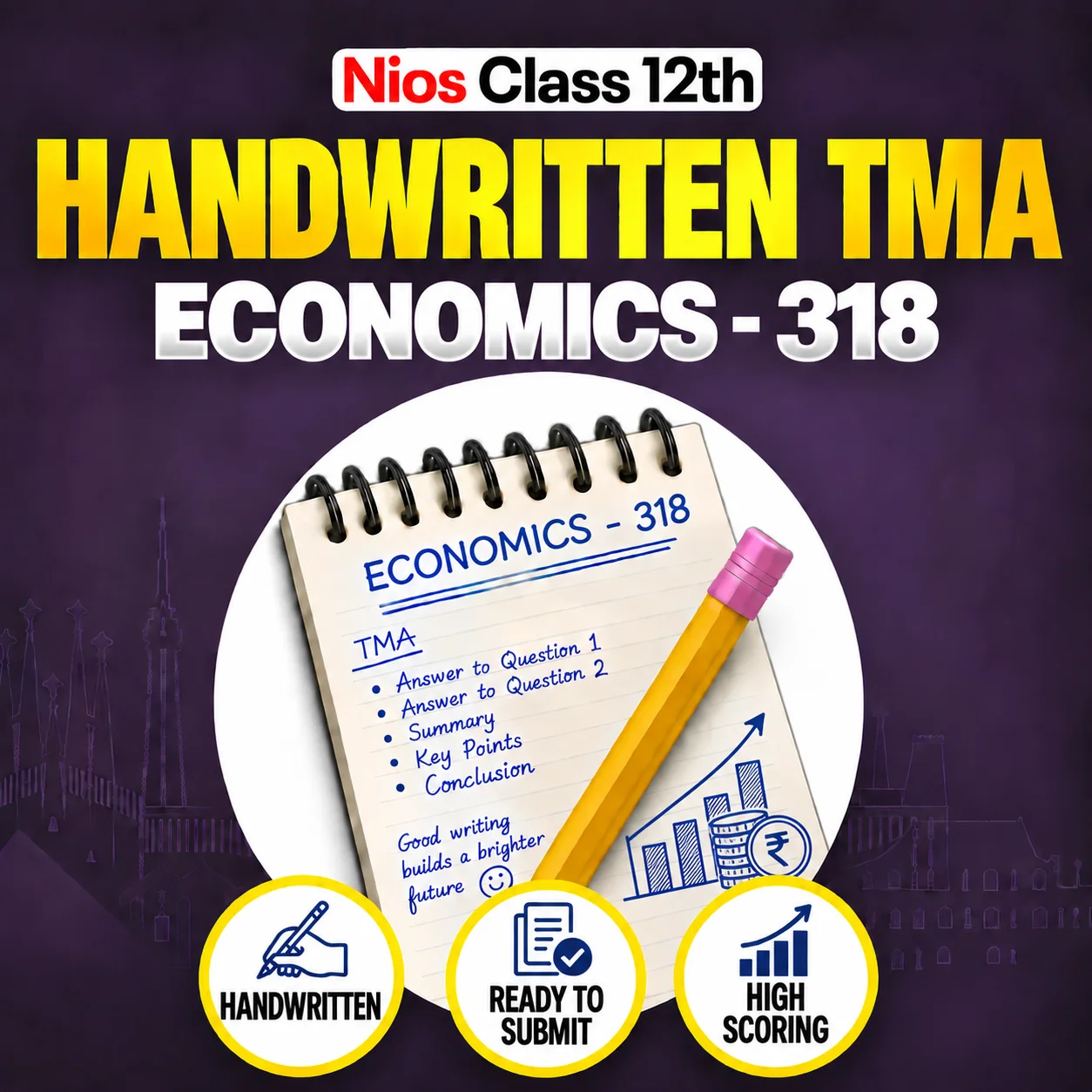 Nios Class 12th ECONOMICS (318) Handwritten Solved TMA Hindi Medium Session 2026-27