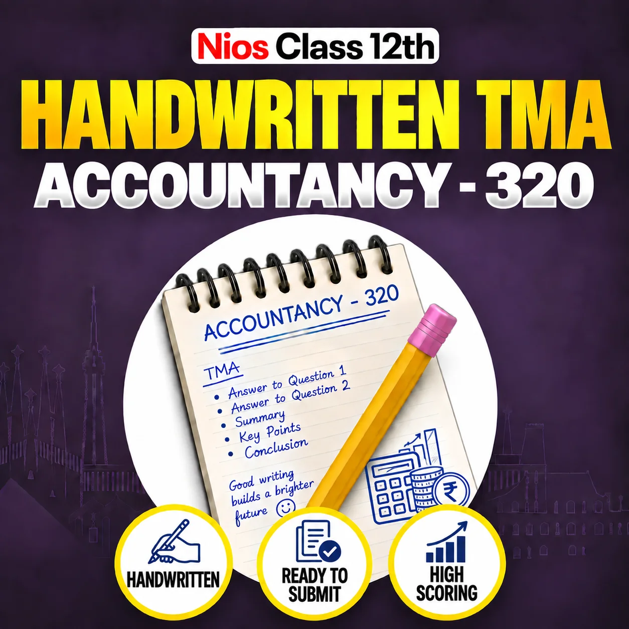 Nios Class 12th ACCOUNTANCY (320) Handwritten Solved TMA English Medium Session 2026-27
