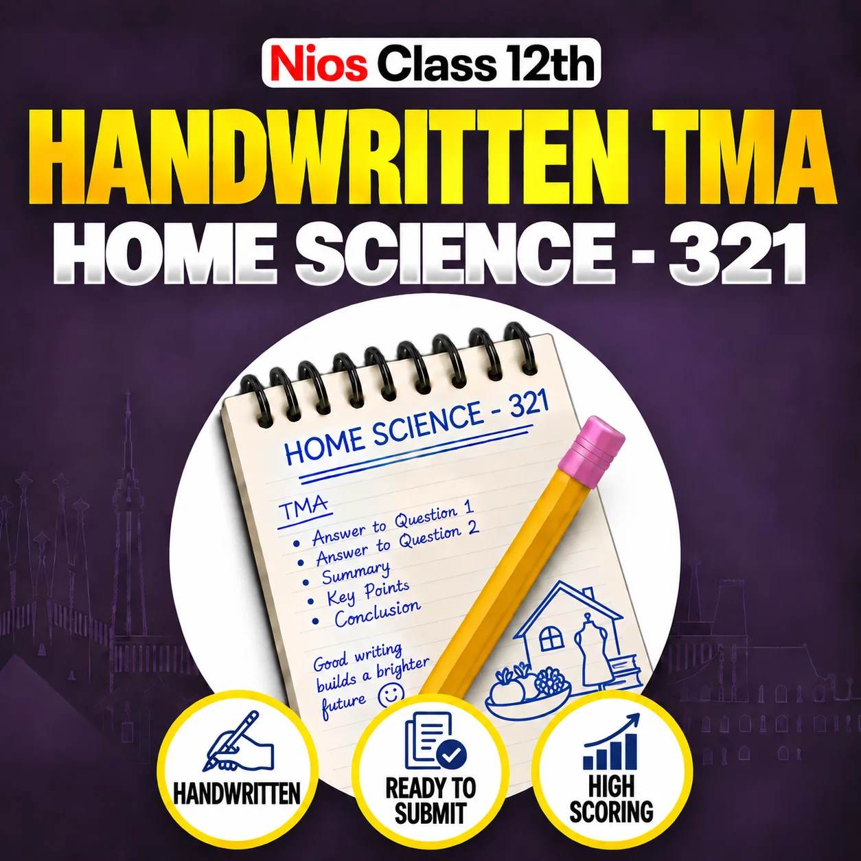 NIOS Class 12th HOME SCIENCE (321) Handwritten Solved TMA Hindi Medium Session 2026-27