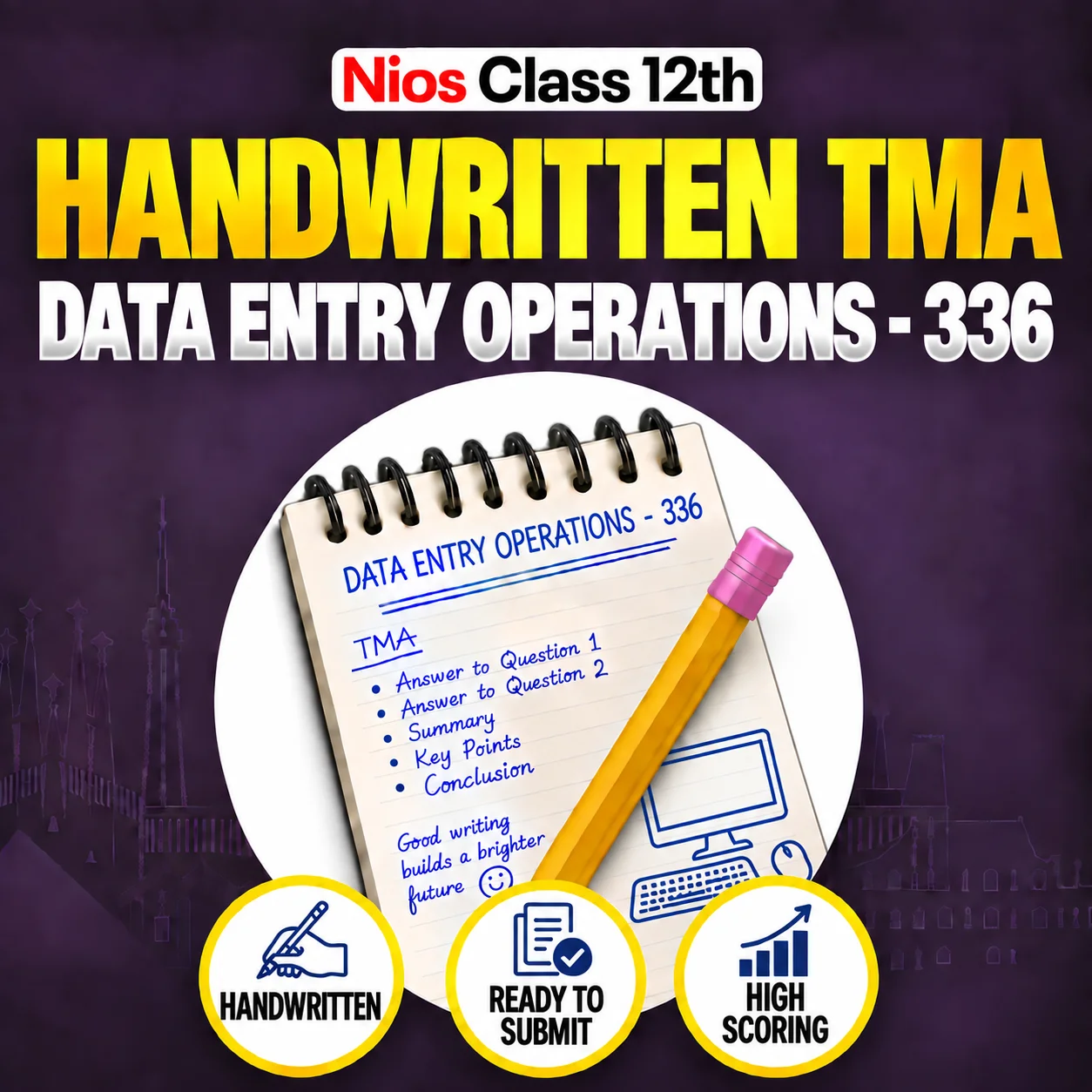 Nios Class 12th DATA ENTRY OPERATIONS (336) Handwritten Solved TMA English Medium Session 2026-27