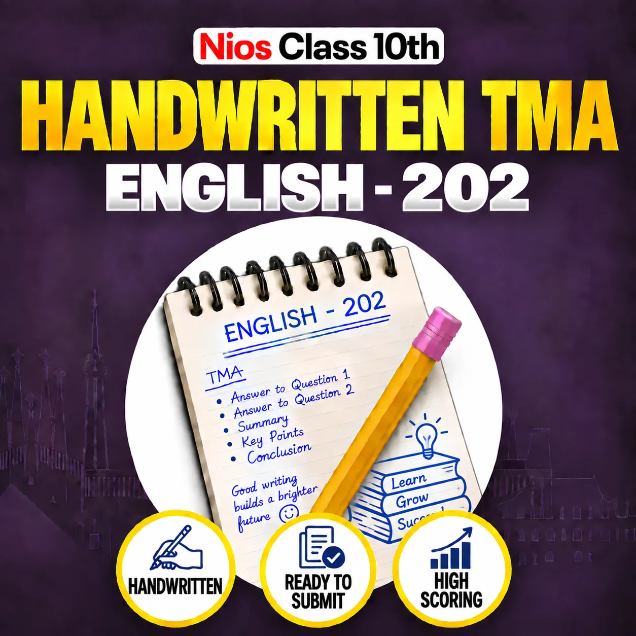 Nios Class 10th ENGLISH (202) Handwritten Solved TMA Session 2026-27