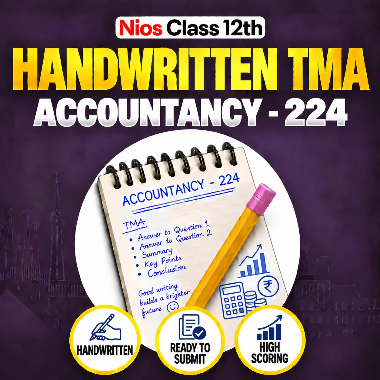 Nios Class 10th ACCOUNTANCY (224) handwritten Solved TMA English Medium Session 2026-27
