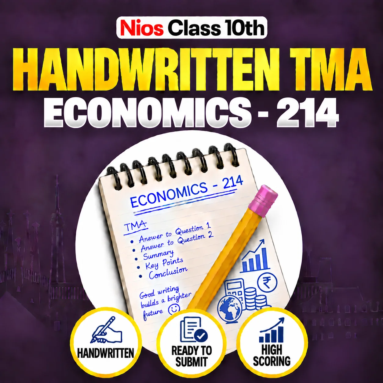 NIOS Class 10th ECONOMICS (214) Handwritten Solved TMA Hindi Medium Session 2026-27