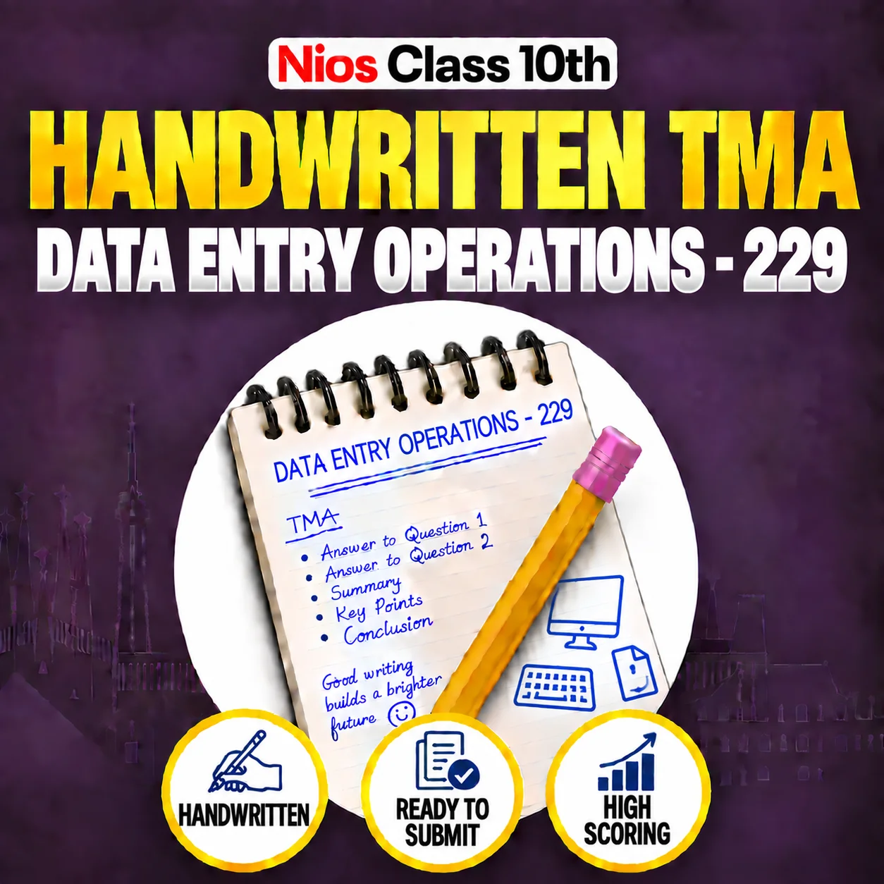 NIOS Class 10th DATA ENTRY OPERATIONS (229) Handwritten Solved TMA English Medium Session 2026-27